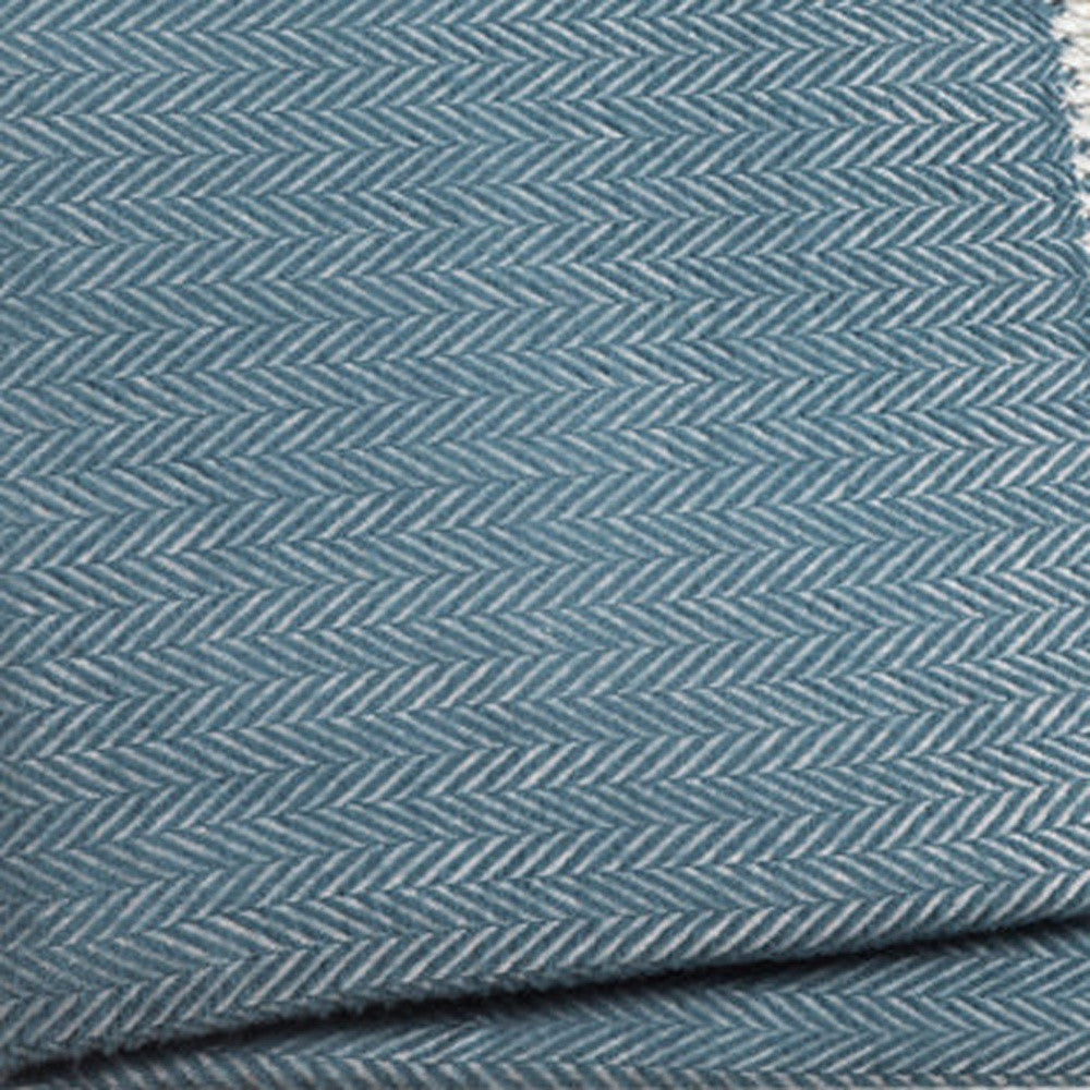 Aqua Blue & White Dreamy Soft Herringbone Throw