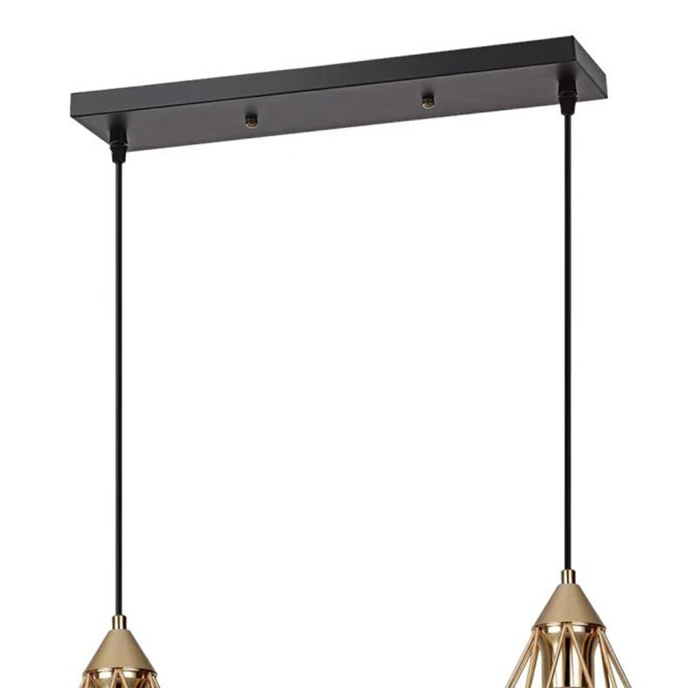 Kitchen Island Geometric 2 Light Iron Flush Ceiling Light