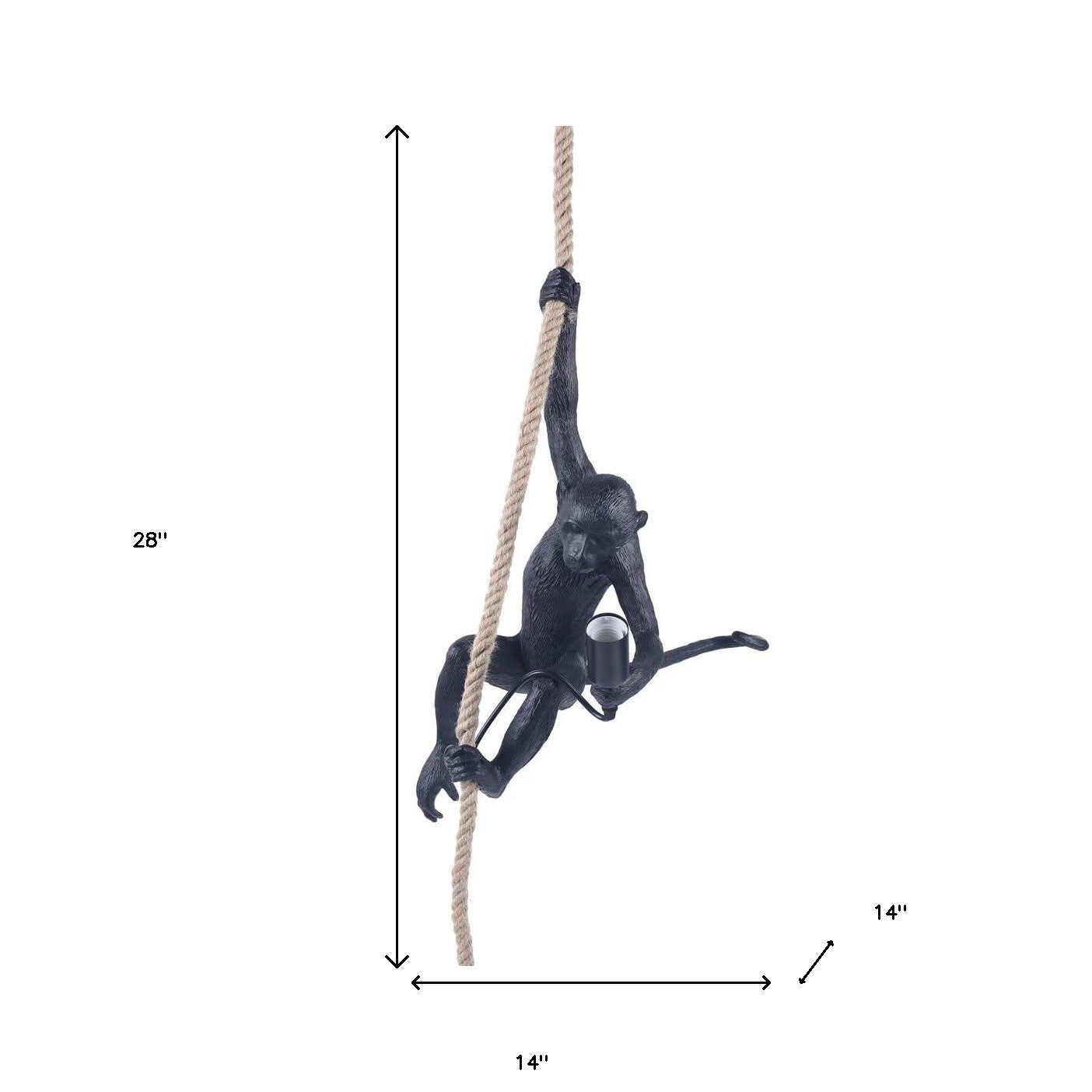 Hanging Monkey on a Rope Pendant Lamp