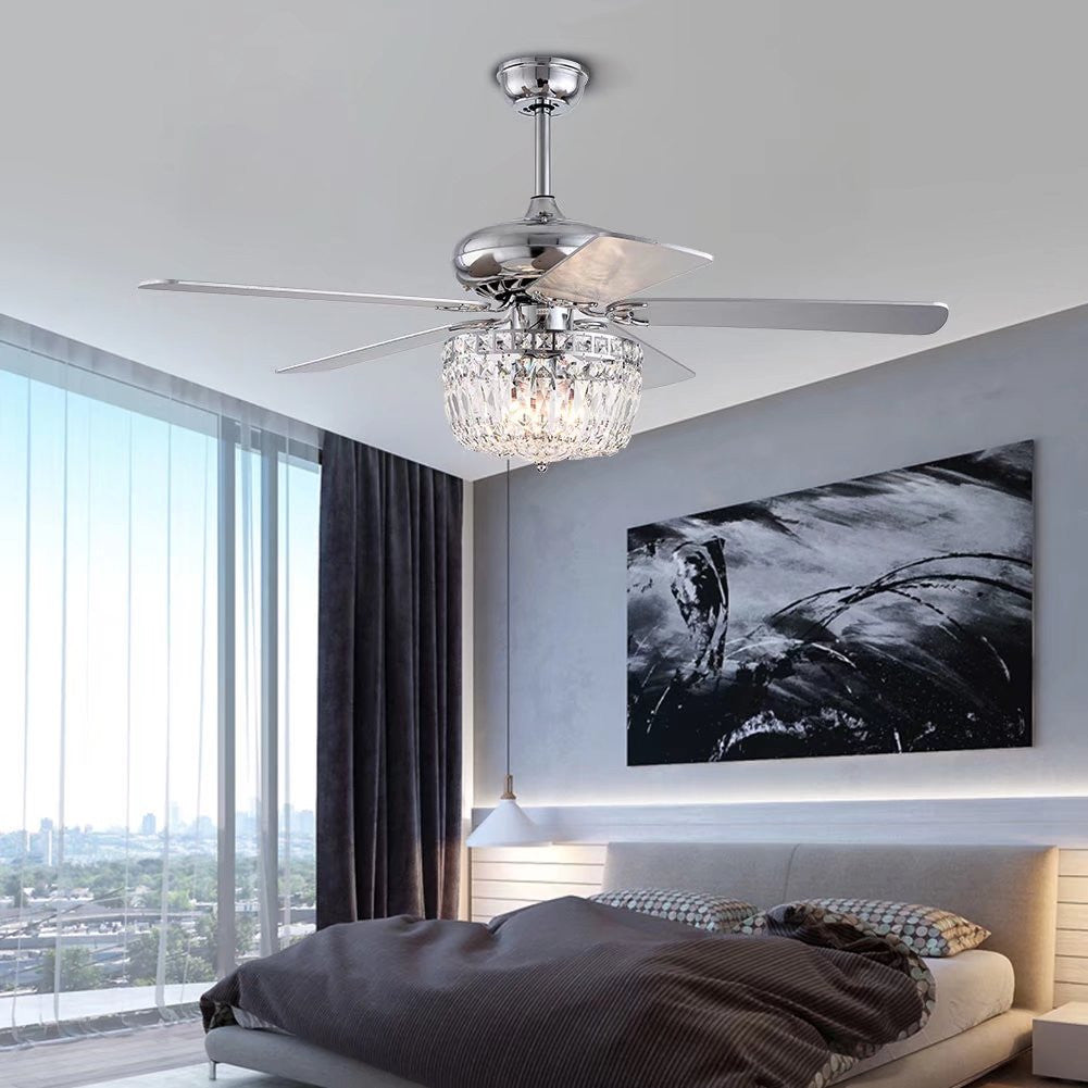 Silver Mod Chandelier Ceiling Fan