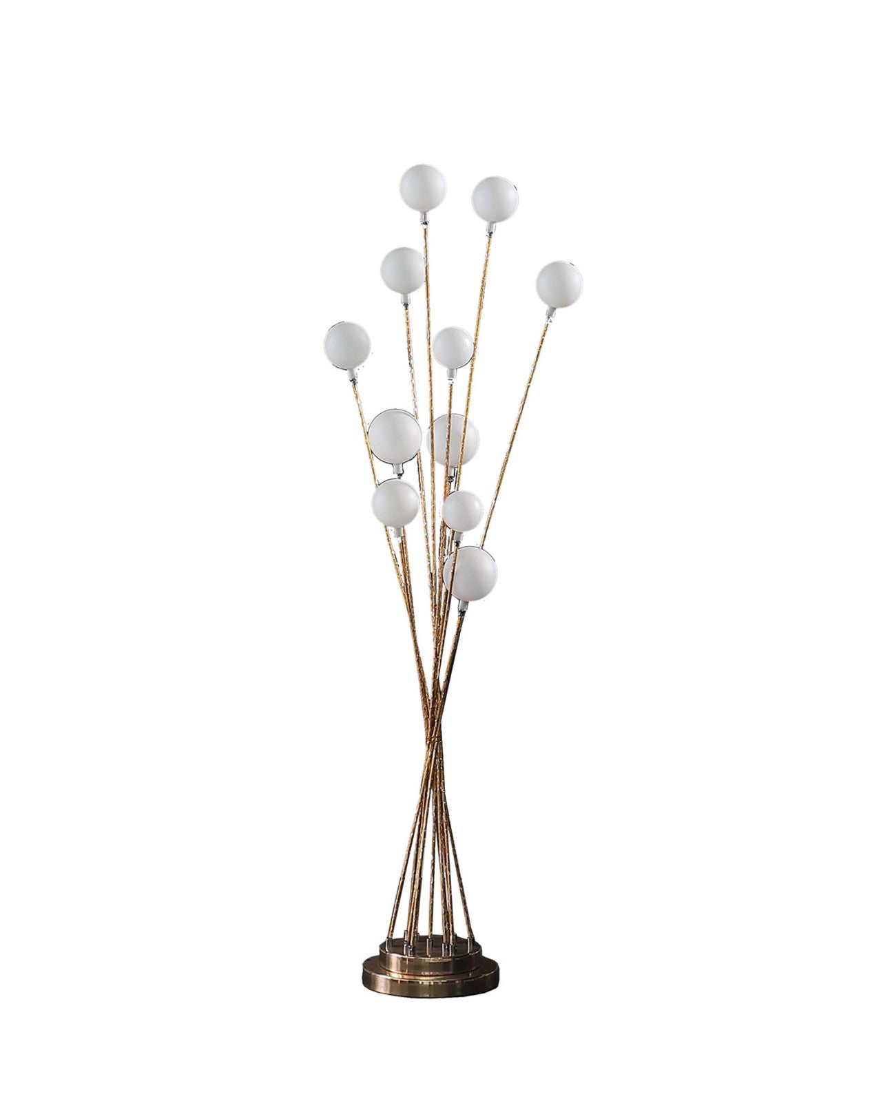 Antiqued Gold Eleven Light Floor Lamp