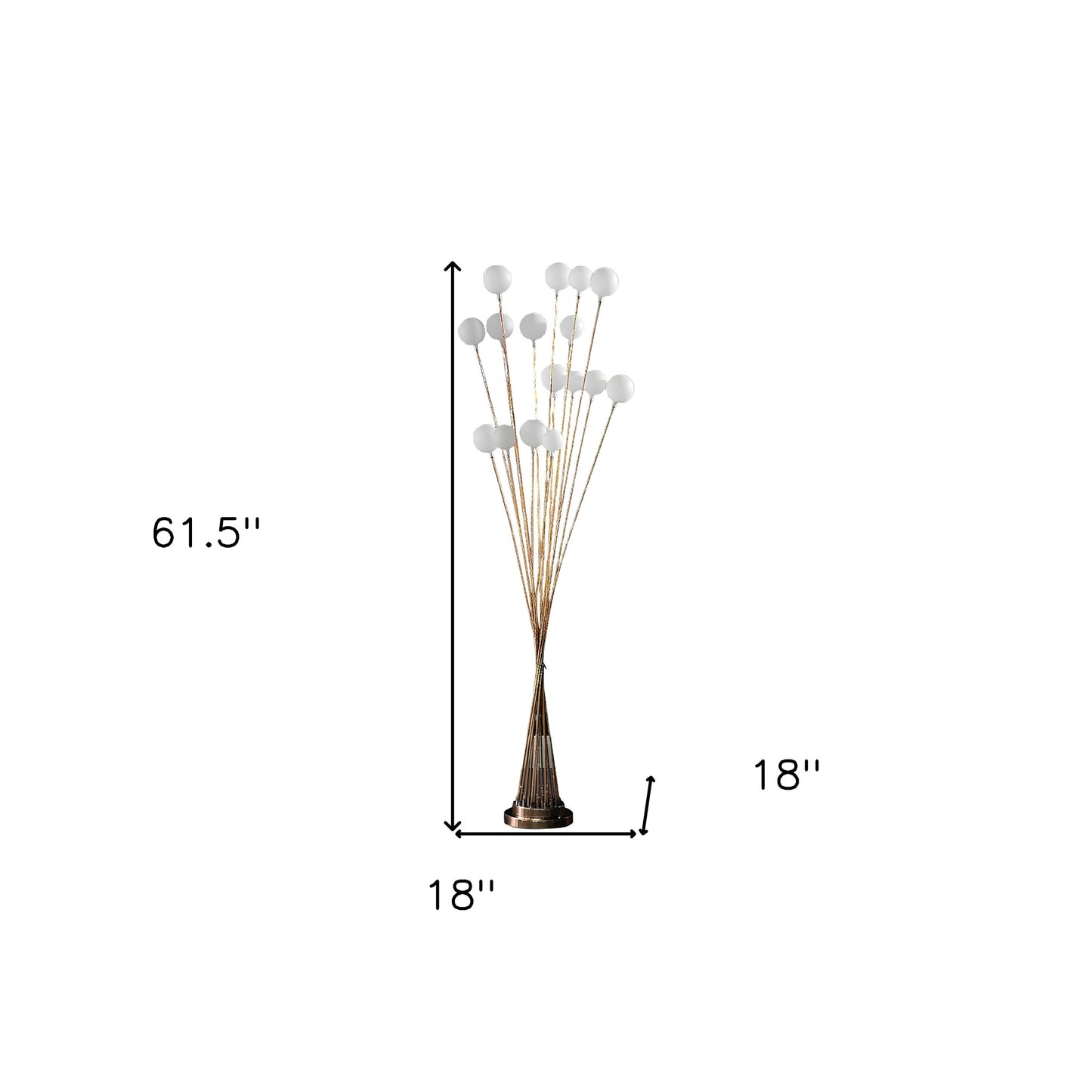 Golden Chrome Contemporary Multi-Light Floor Lamp