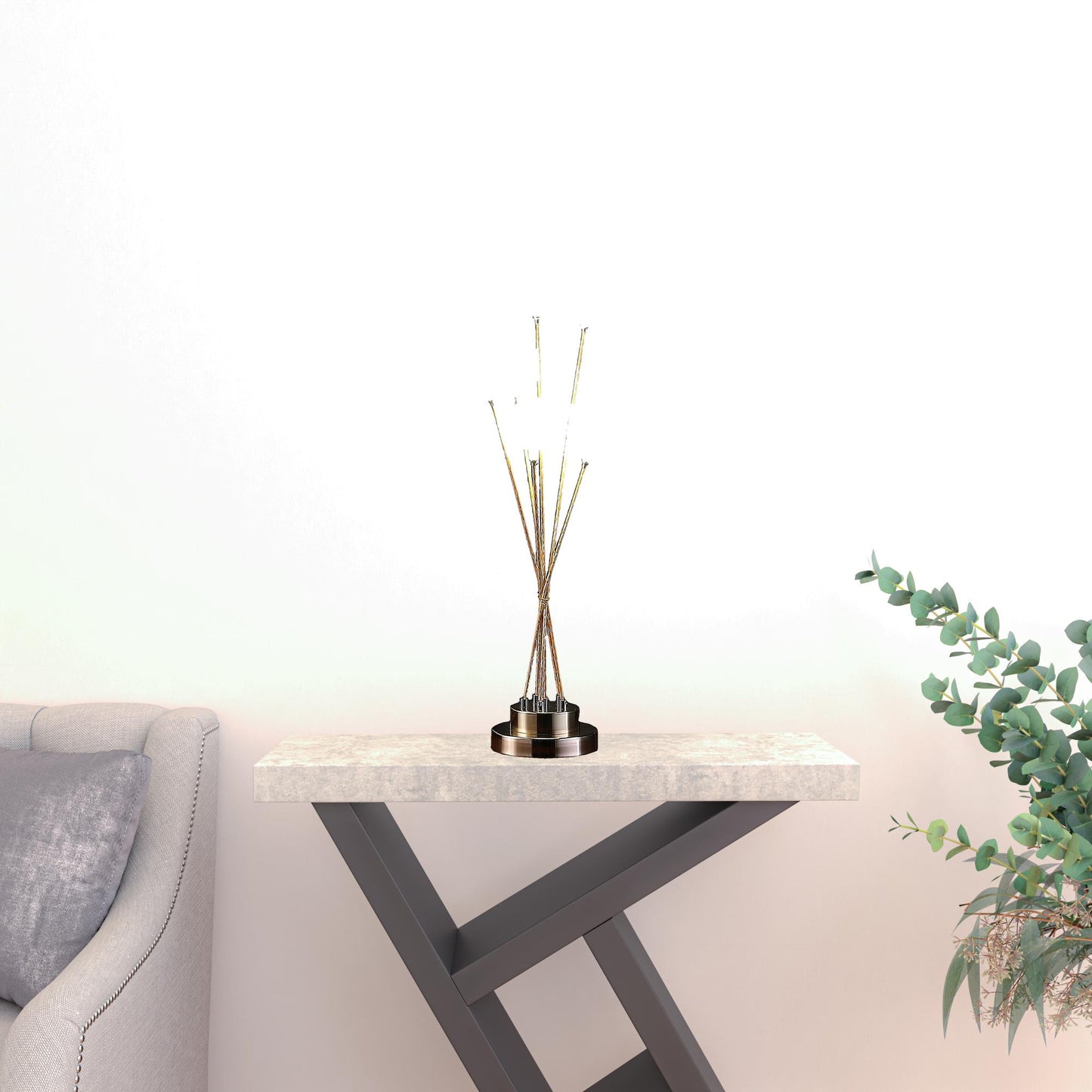 Yellow Gold Six Light Globe Desk or Table Lamp