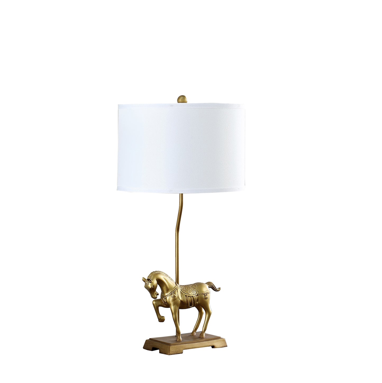 Gold Stallion Horse Table Lamp w/ Shade