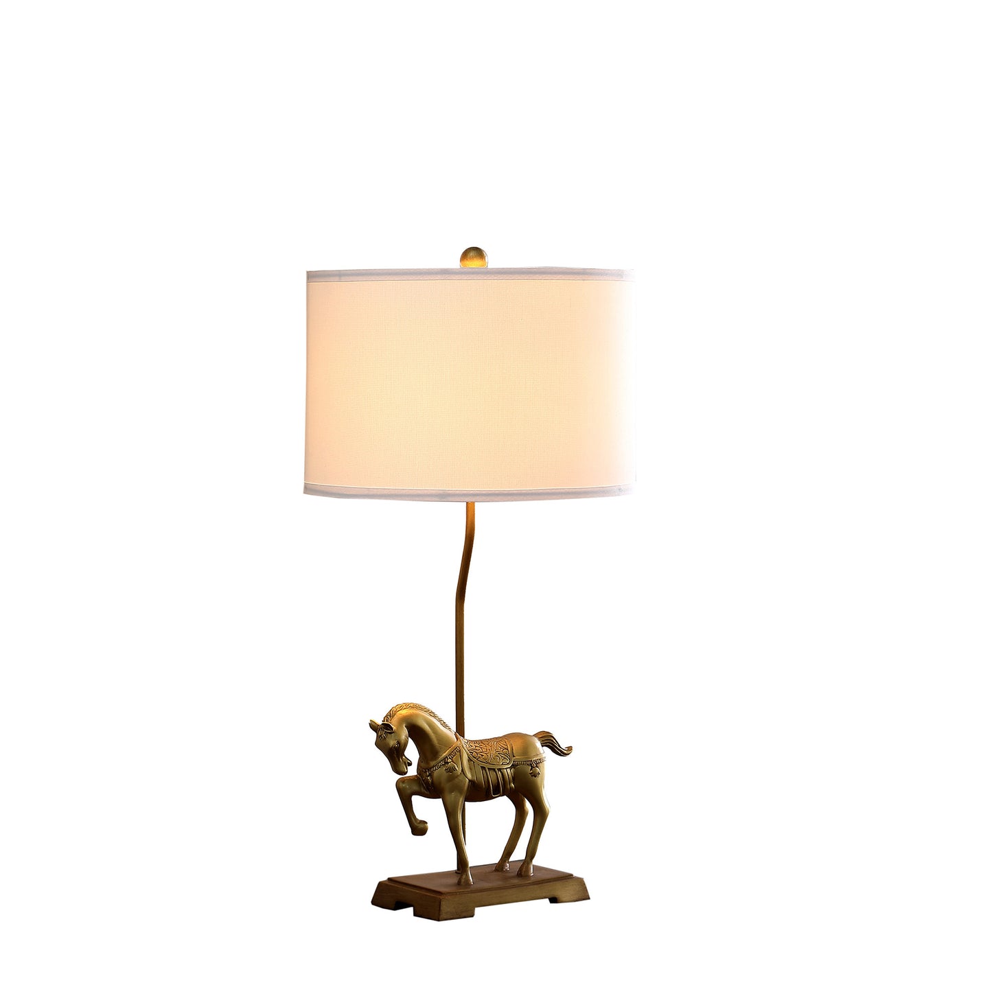 Gold Stallion Horse Table Lamp w/ Shade