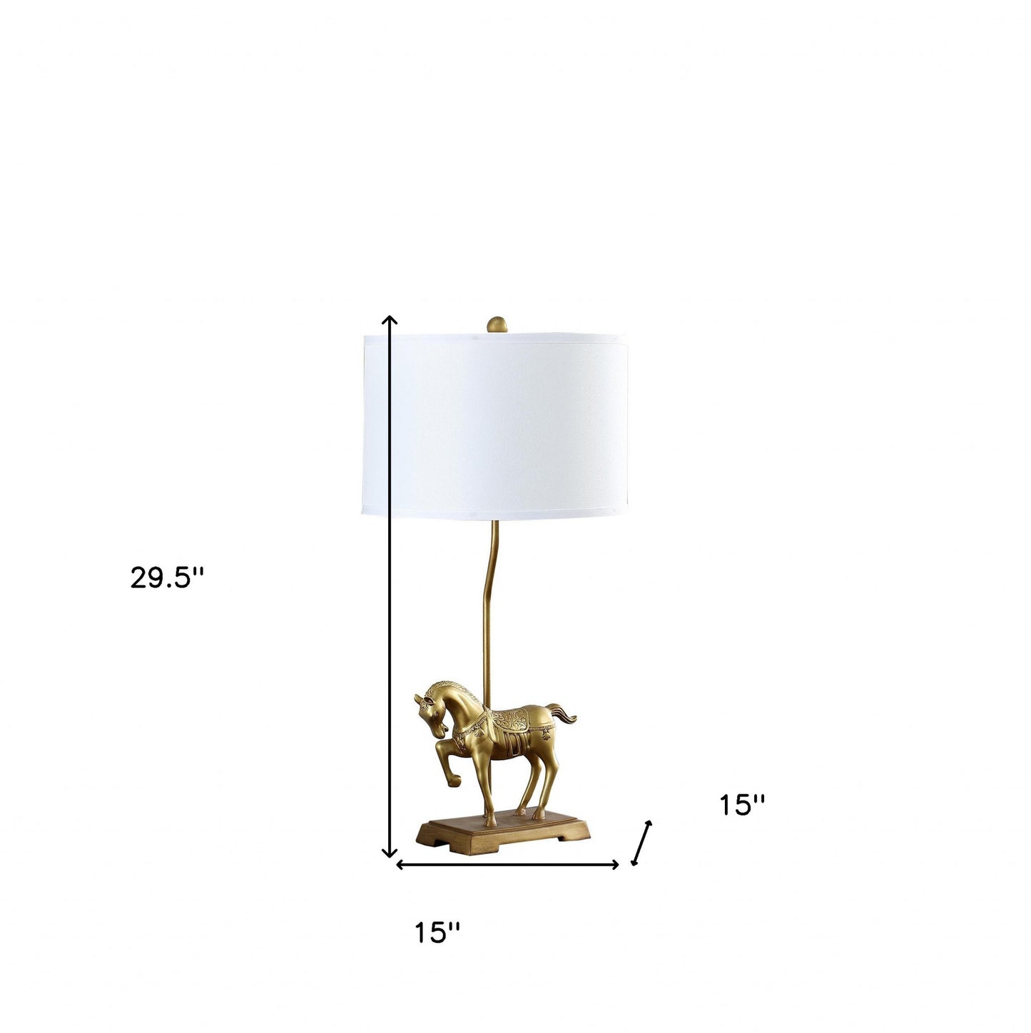 Gold Stallion Horse Table Lamp w/ Shade