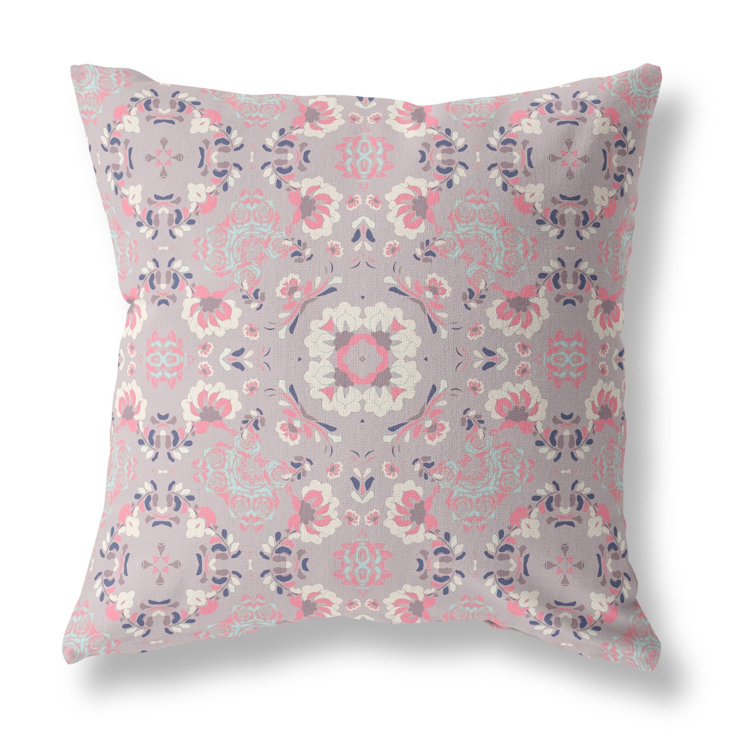 Muted Pink Floral Suede Pillow