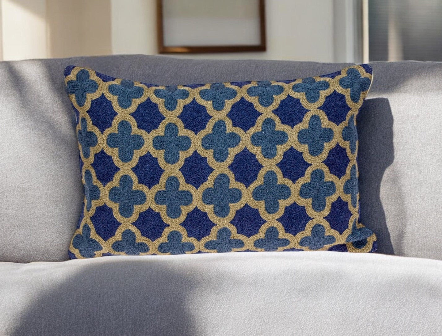 Blue Cotton Pillow