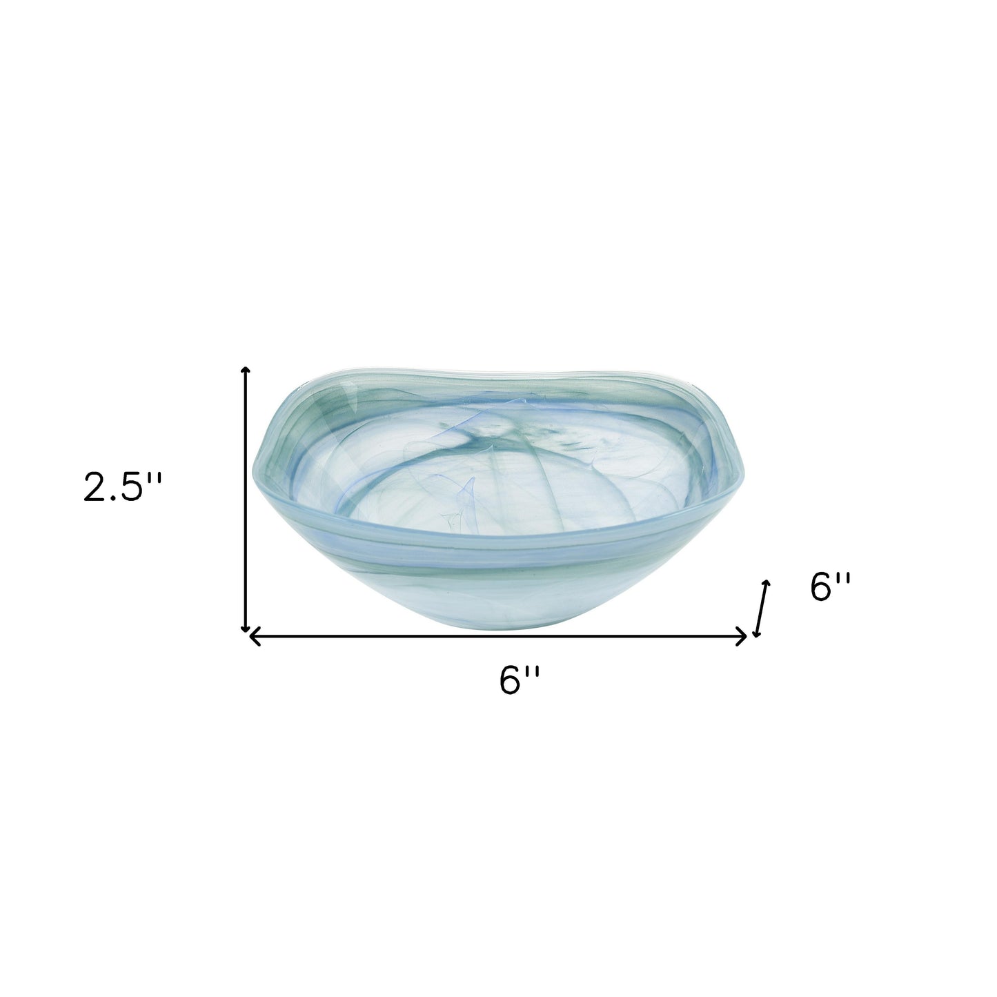 Aqua Blue And White Glass Square Candy or Nut Bowls
