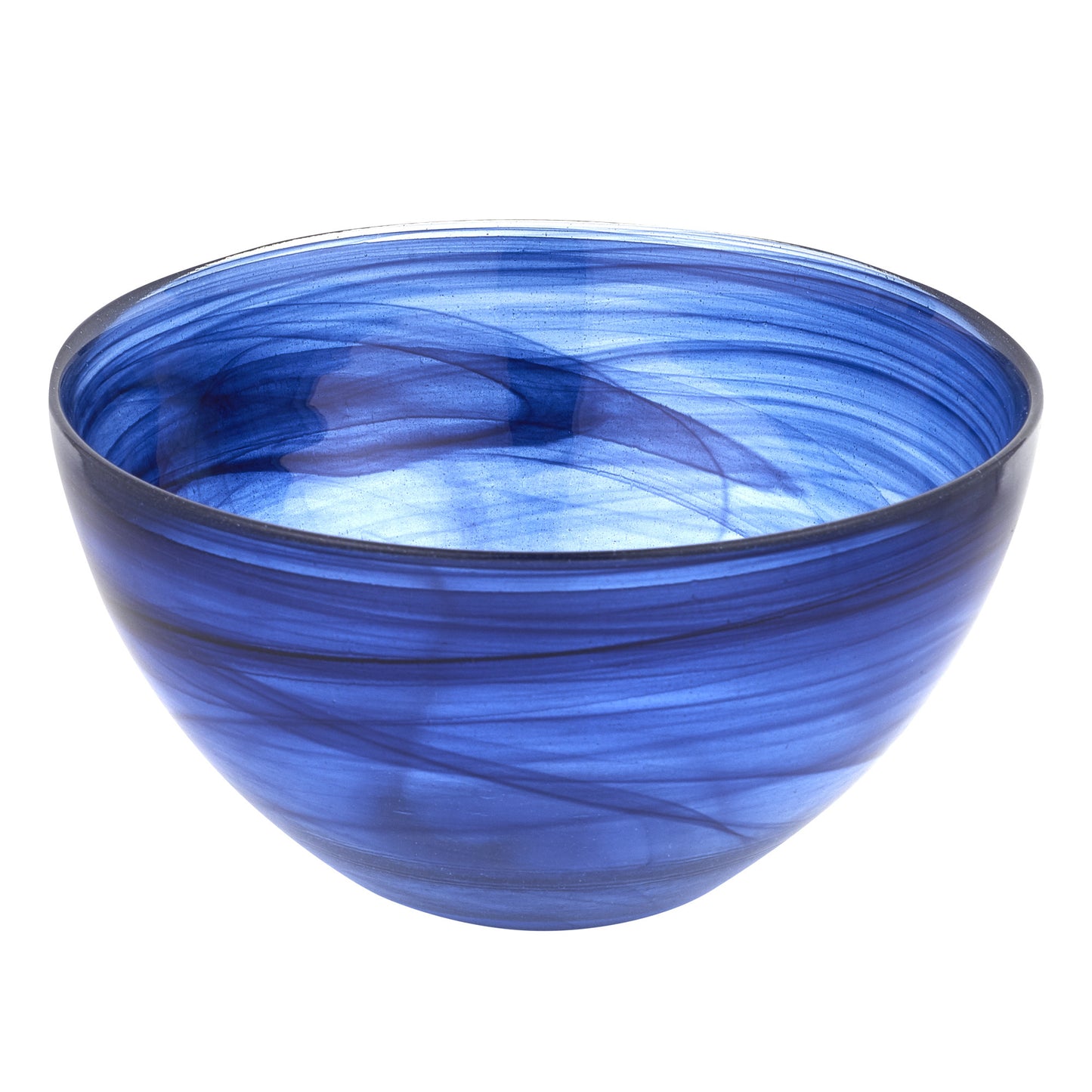 Cobalt And White Glass Round Candy or Nut Bowl