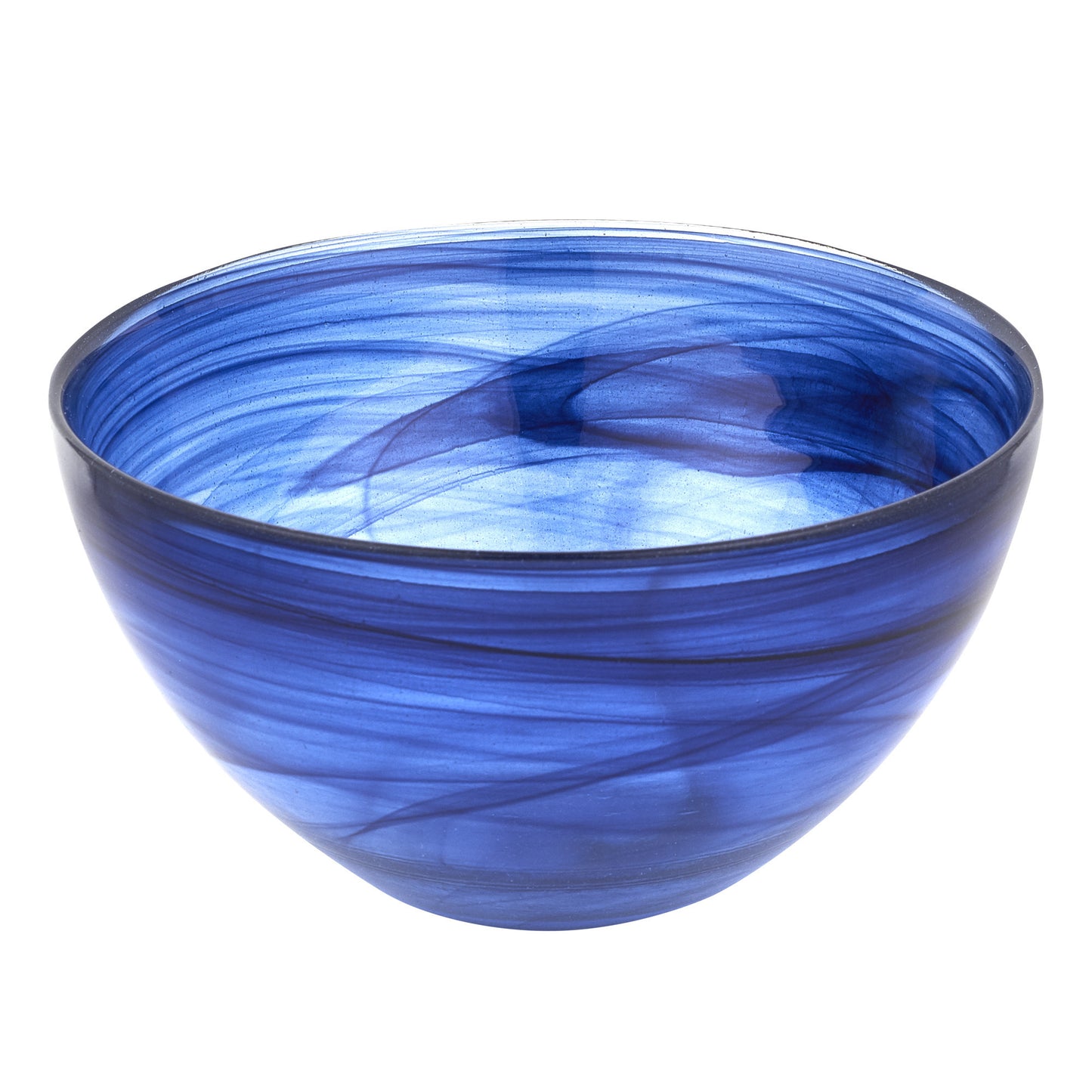 Cobalt And White Glass Round Candy or Nut Bowl
