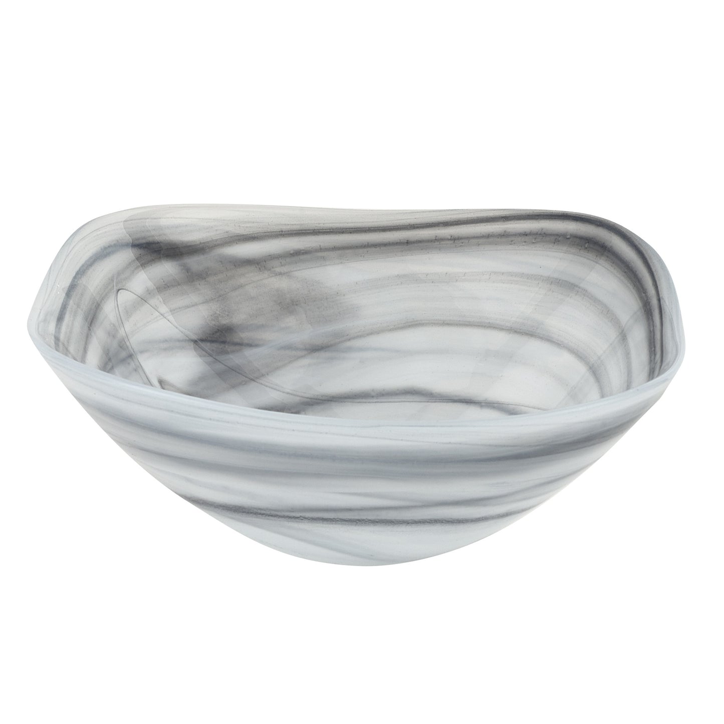 Gray And White Glass Square Candy or Nut Bowls