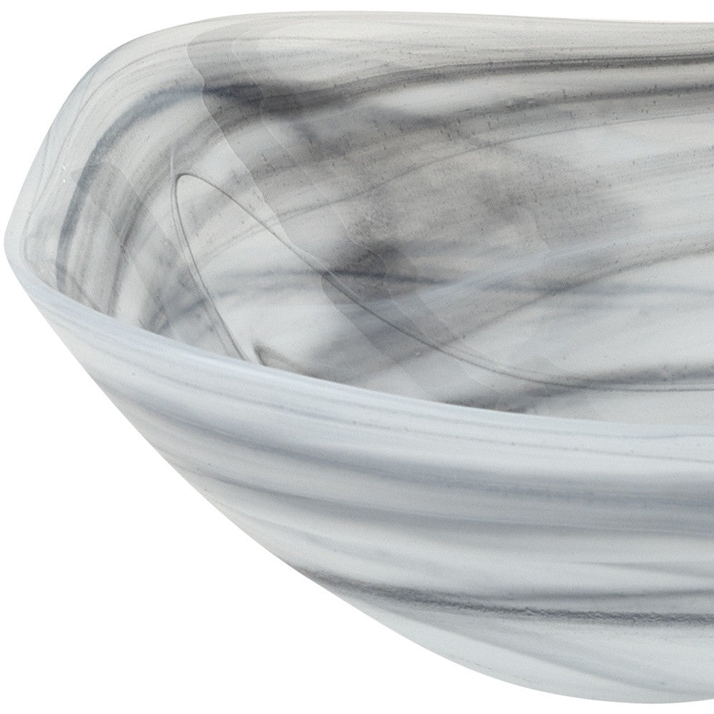 Gray And White Glass Square Candy or Nut Bowls