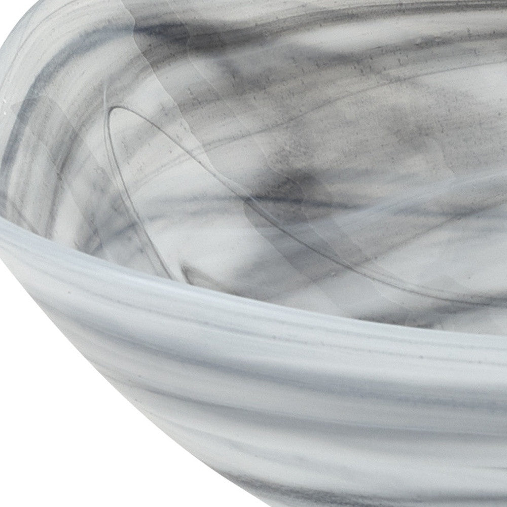 Gray And White Glass Square Candy or Nut Bowls