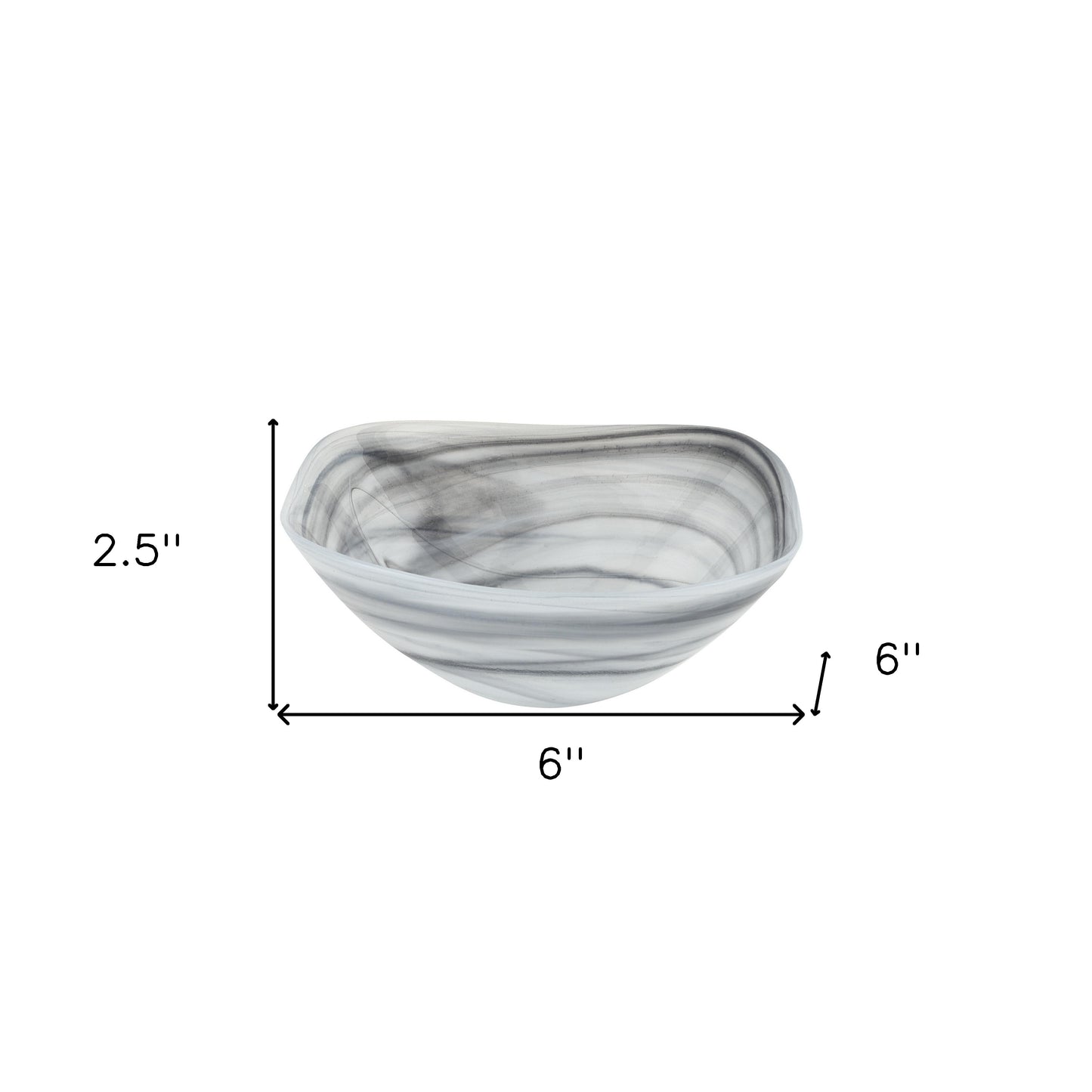 Gray And White Glass Square Candy or Nut Bowls