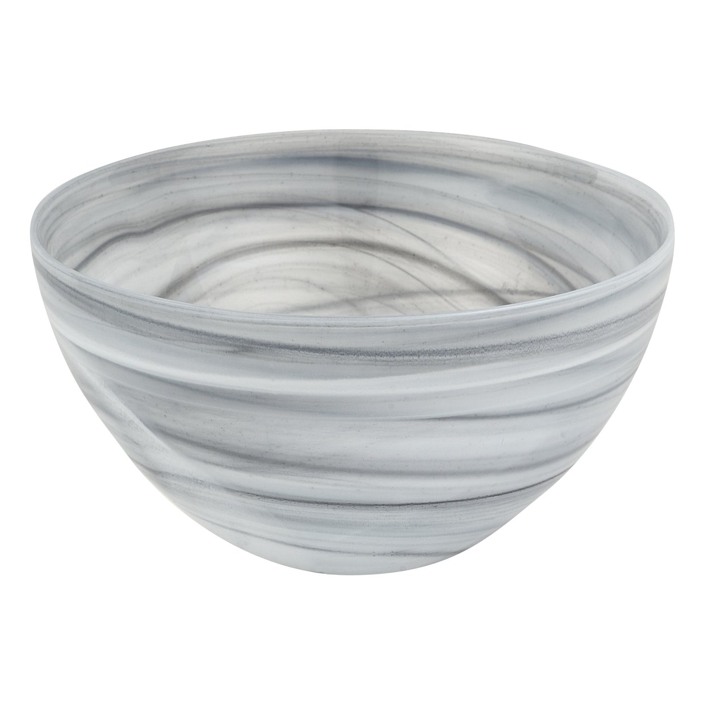 Gray And White Glass Round Candy or Nut Bowl