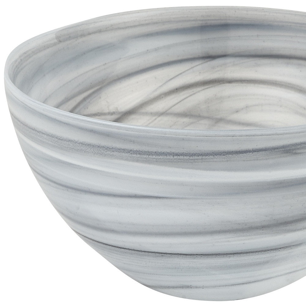 Gray And White Glass Round Candy or Nut Bowl
