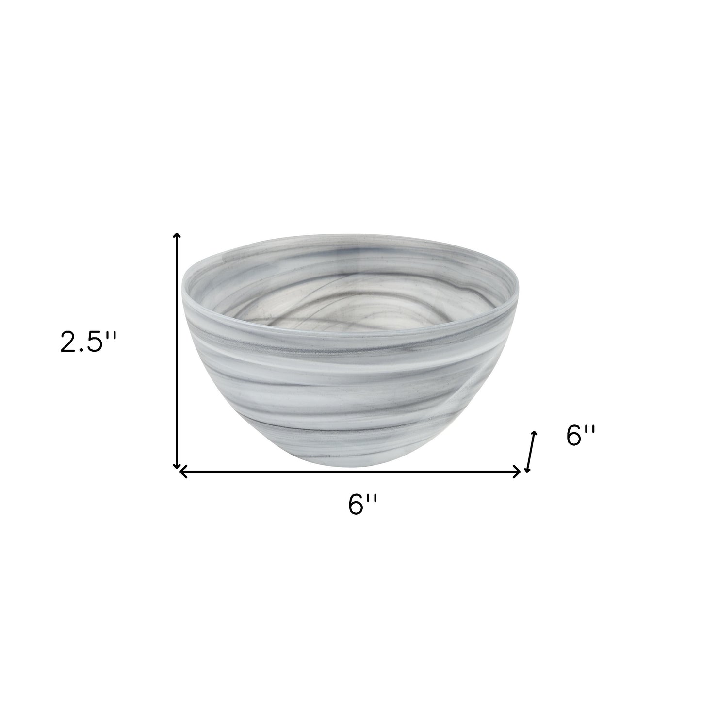 Gray And White Glass Round Candy or Nut Bowl