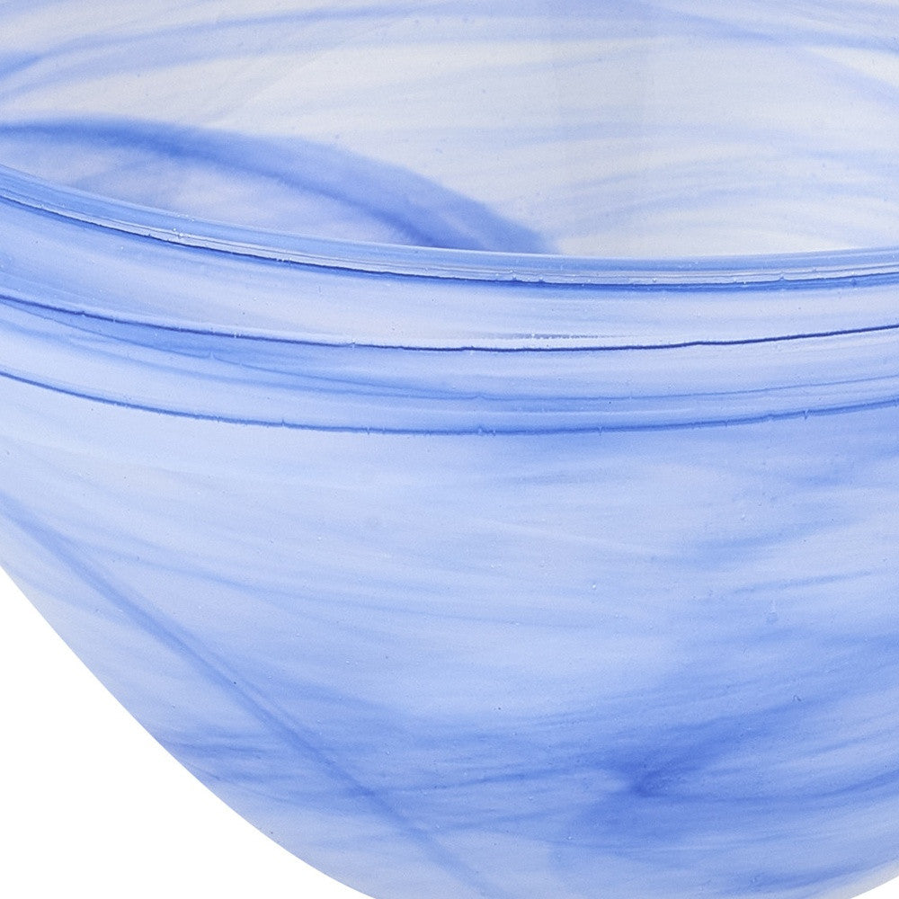 Blue And White Glass Round Candy or Nut Bowl