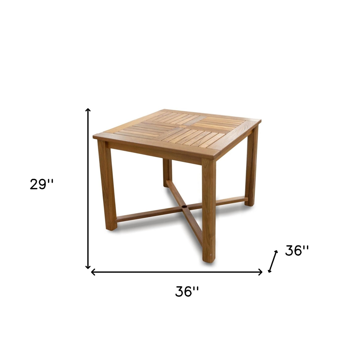 Brown Square Solid Wood Trestle Base Dining Table