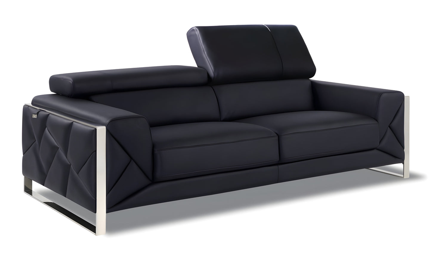 Black Italian Leather Sofa