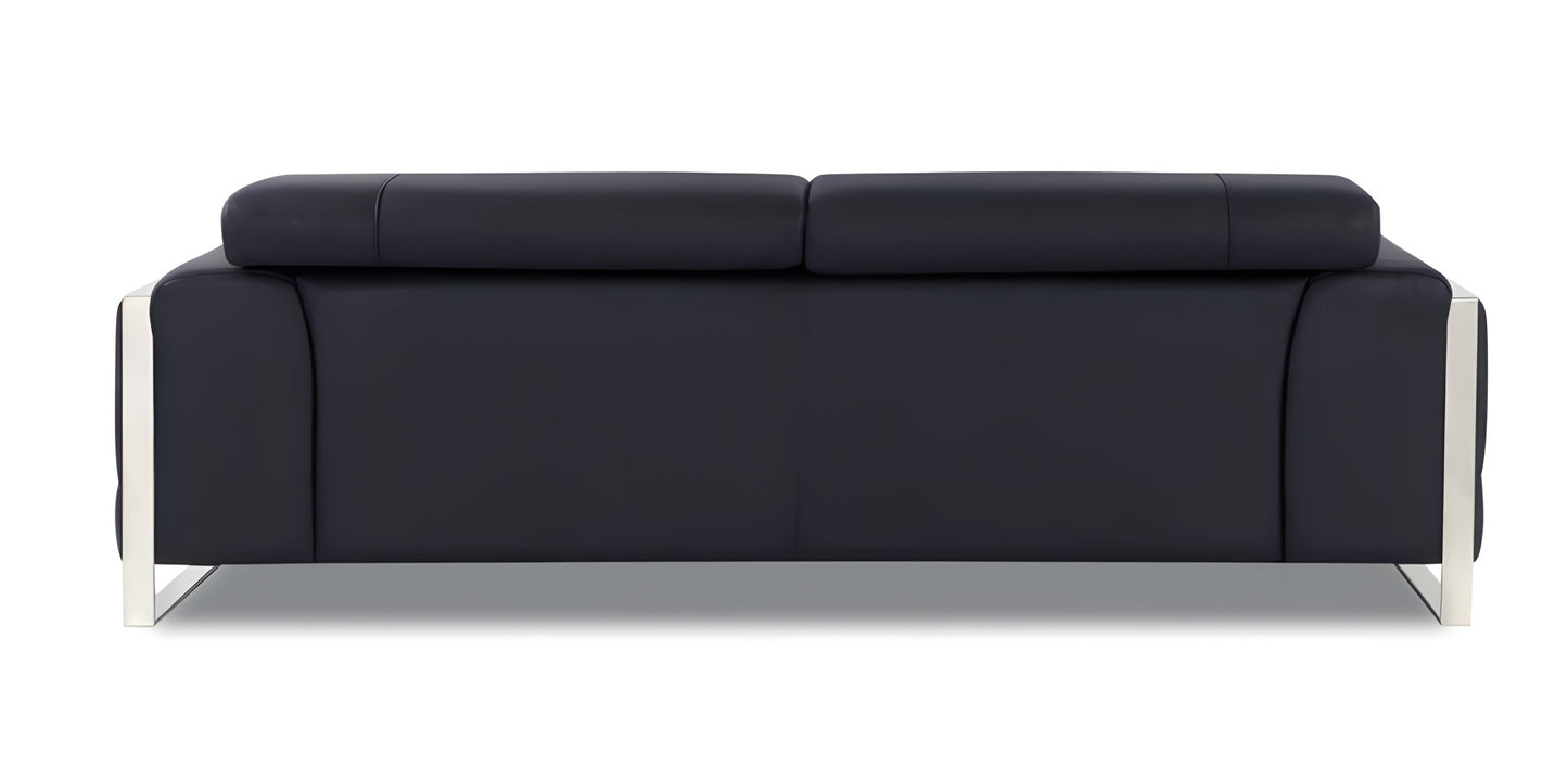 Black Italian Leather Sofa