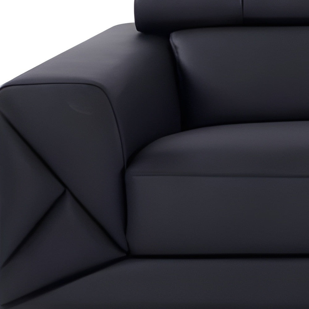 Black Italian Leather Sofa