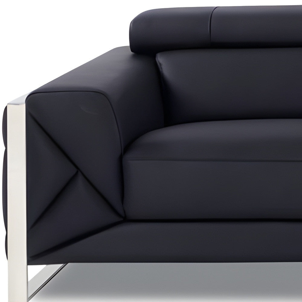 Black Italian Leather Sofa