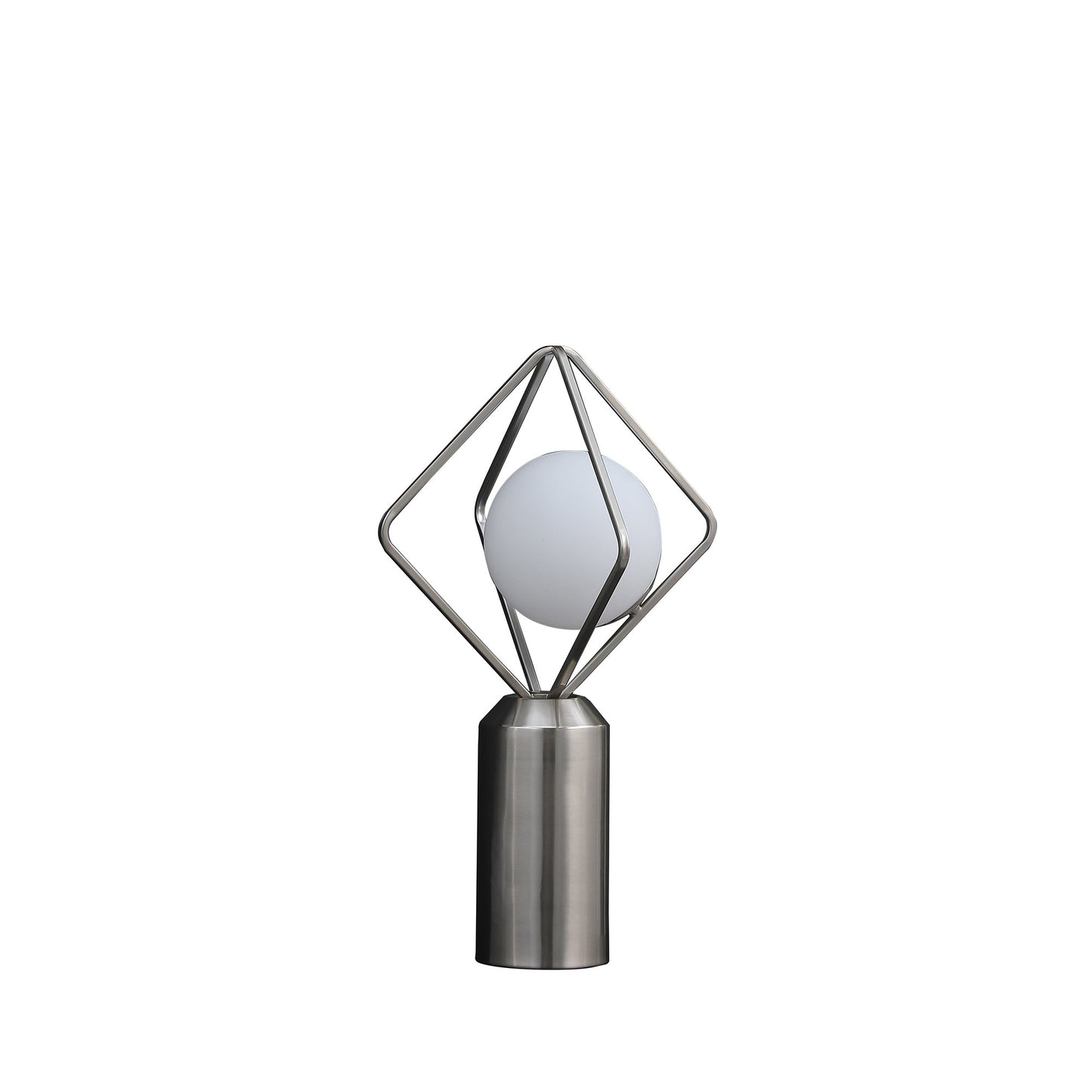 Silver Geometric Pedestal Contemporary Table or Desk Lamp