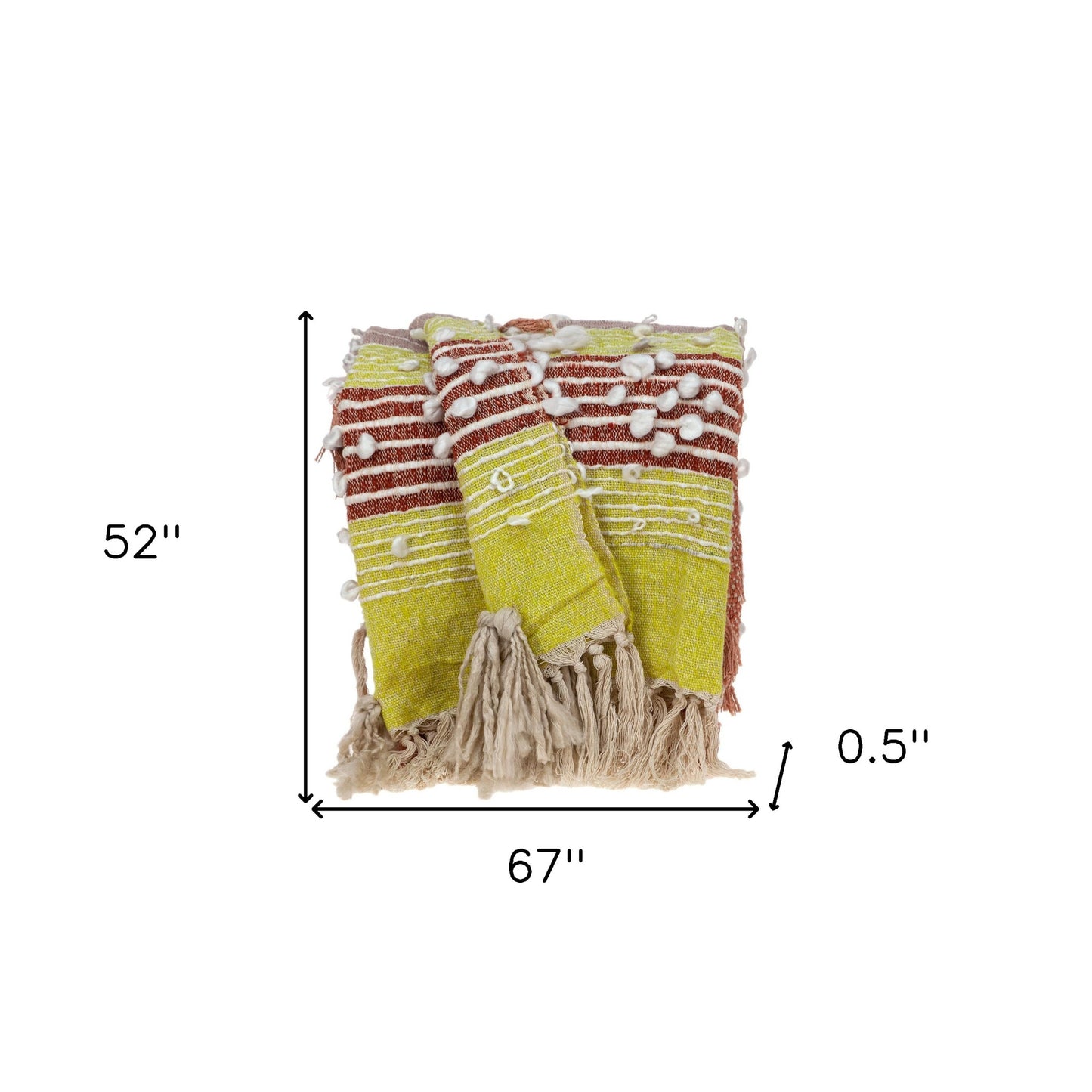 Burnt Orange & Yellow Reversible Woven Throw