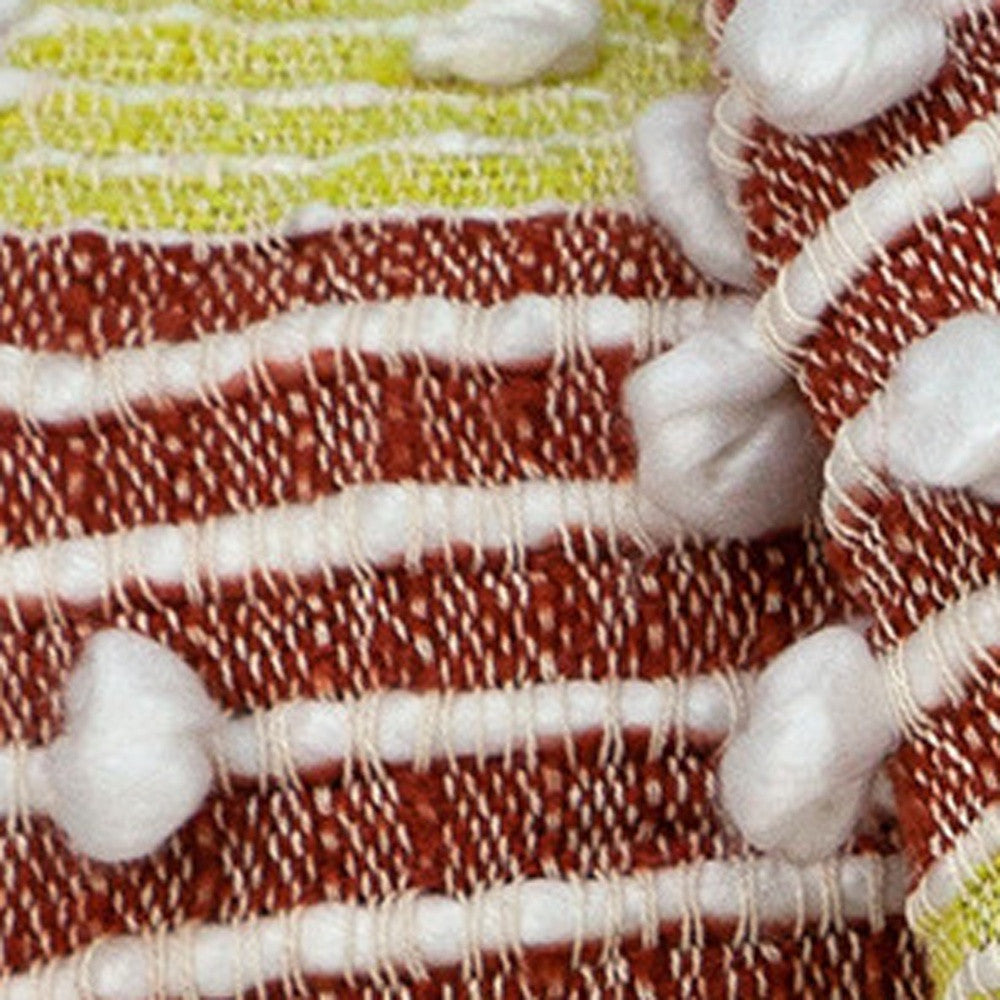 Burnt Orange & Yellow Reversible Woven Throw