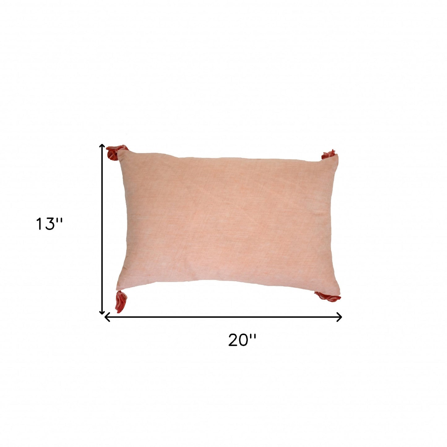 Coral Geometric Pillow w/ Tassels