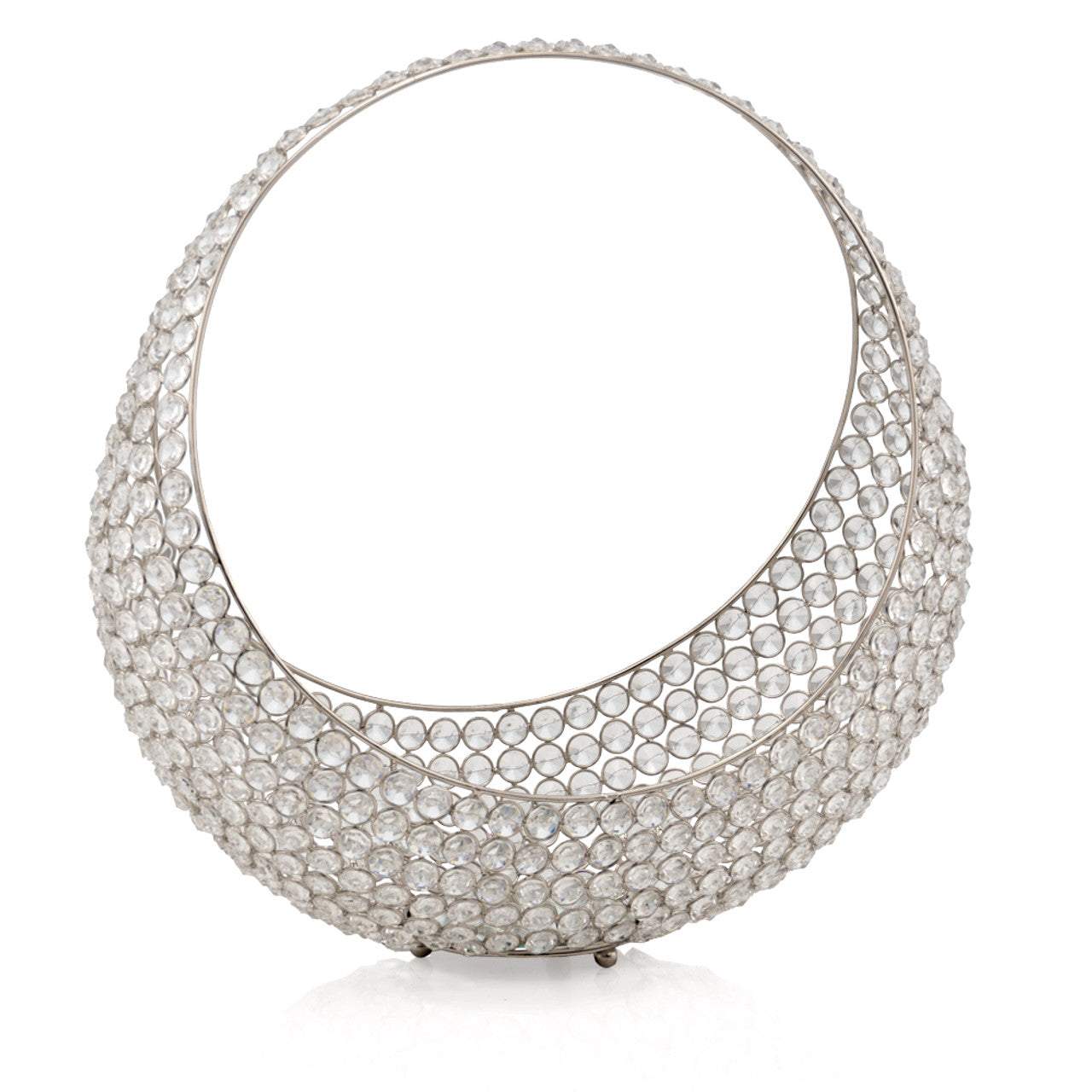 Silver and Faux Crystal Bling Ring Basket