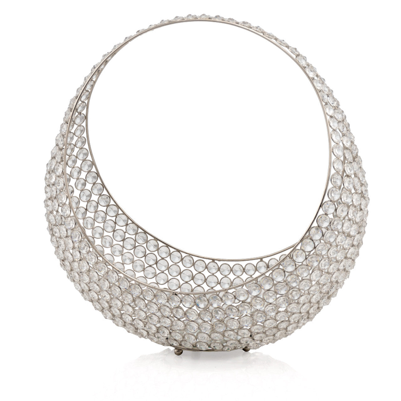 Silver and Faux Crystal Bling Ring Basket