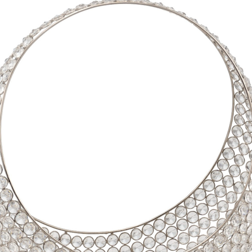 Silver and Faux Crystal Bling Ring Basket