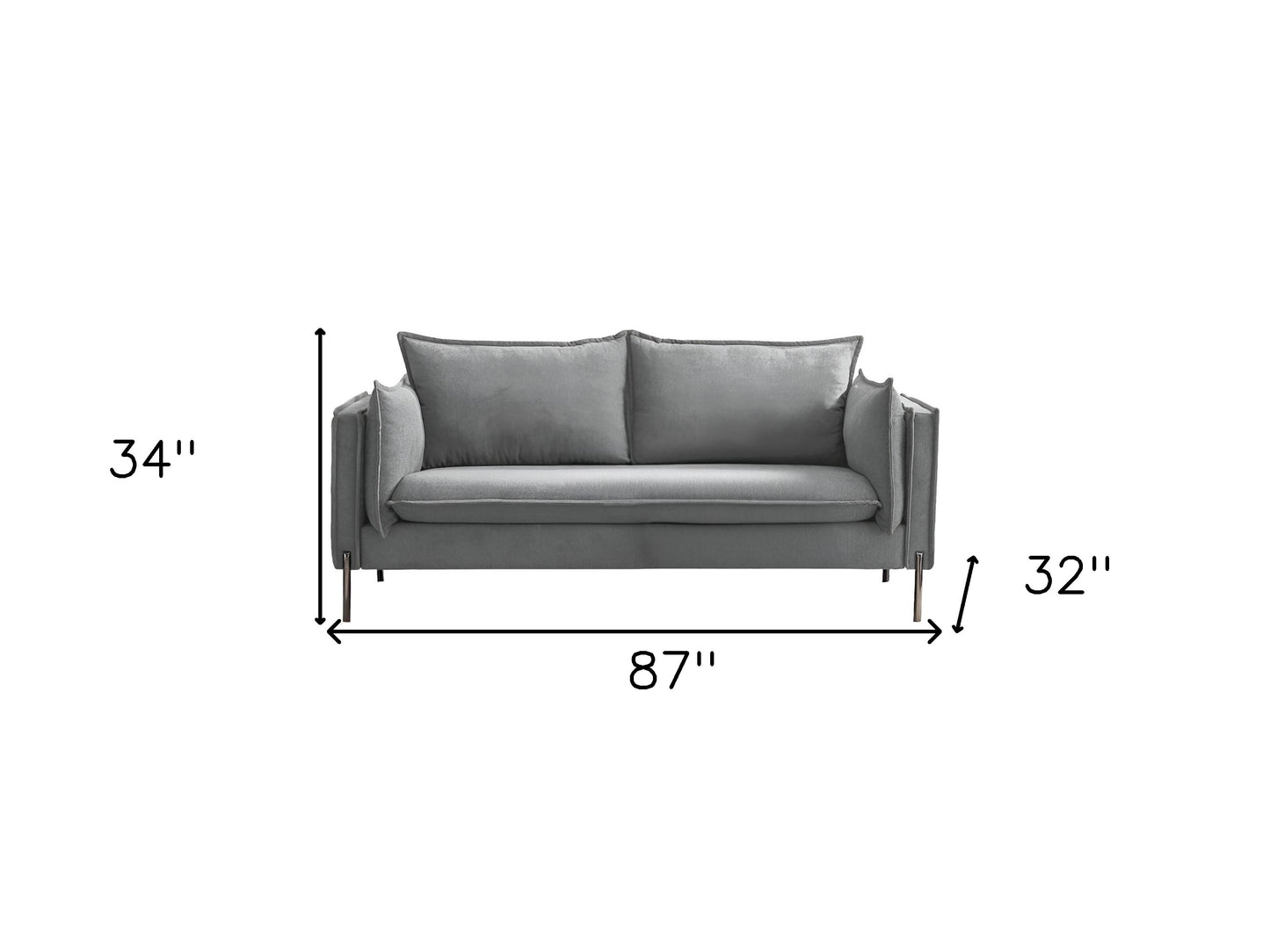 Gray Sofa With Black Legs
