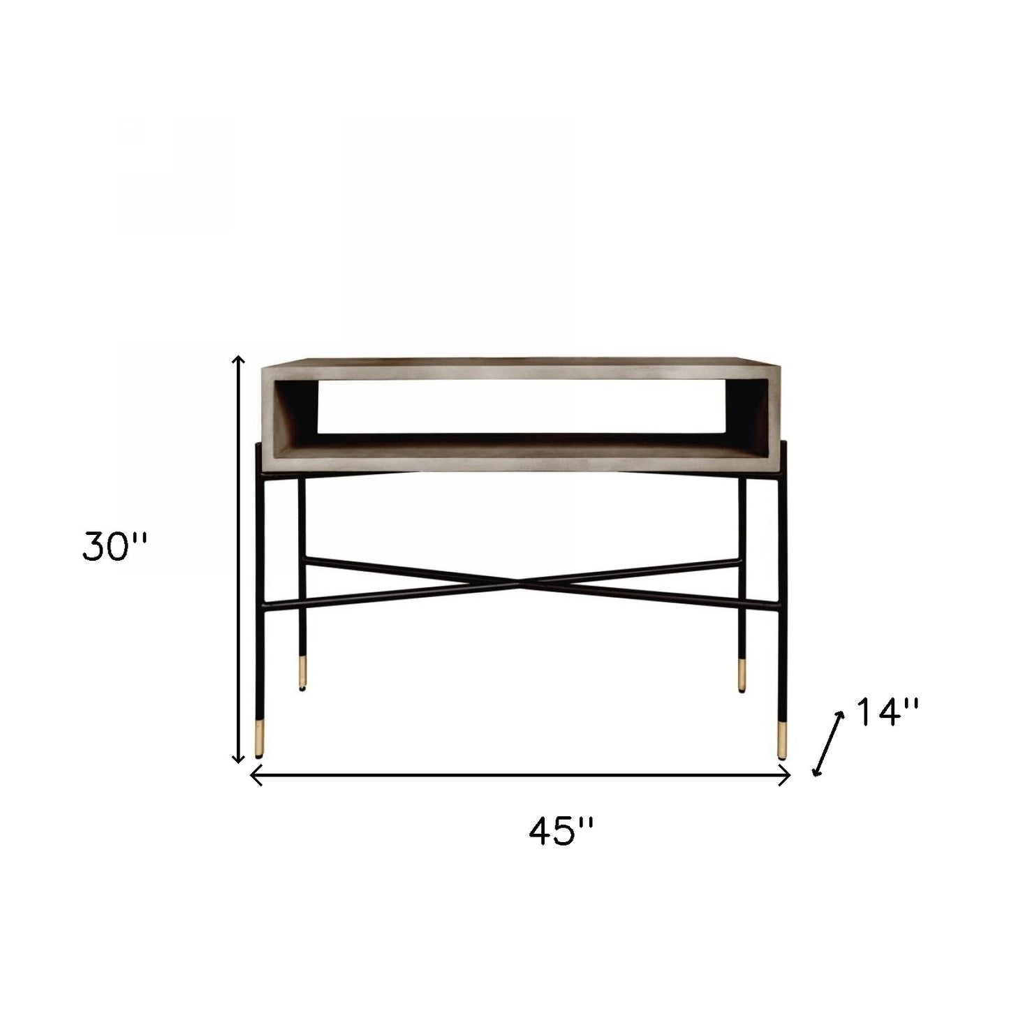 Gray & Black Concrete Console Table