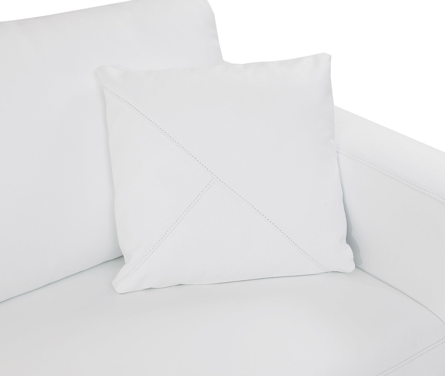 White Italian Leather L Shaped 2 Piece Sectional