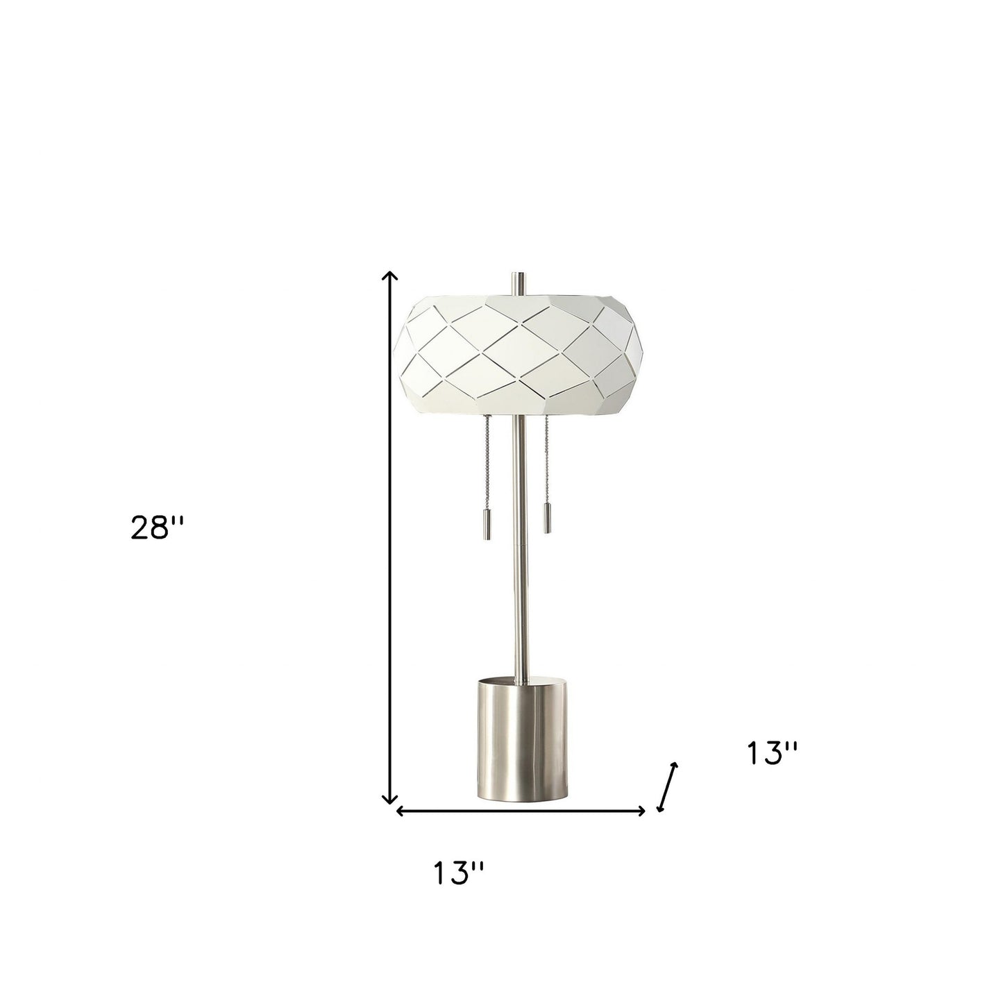 Silver Table Lamp w/ Geometric Laser Cut Shade