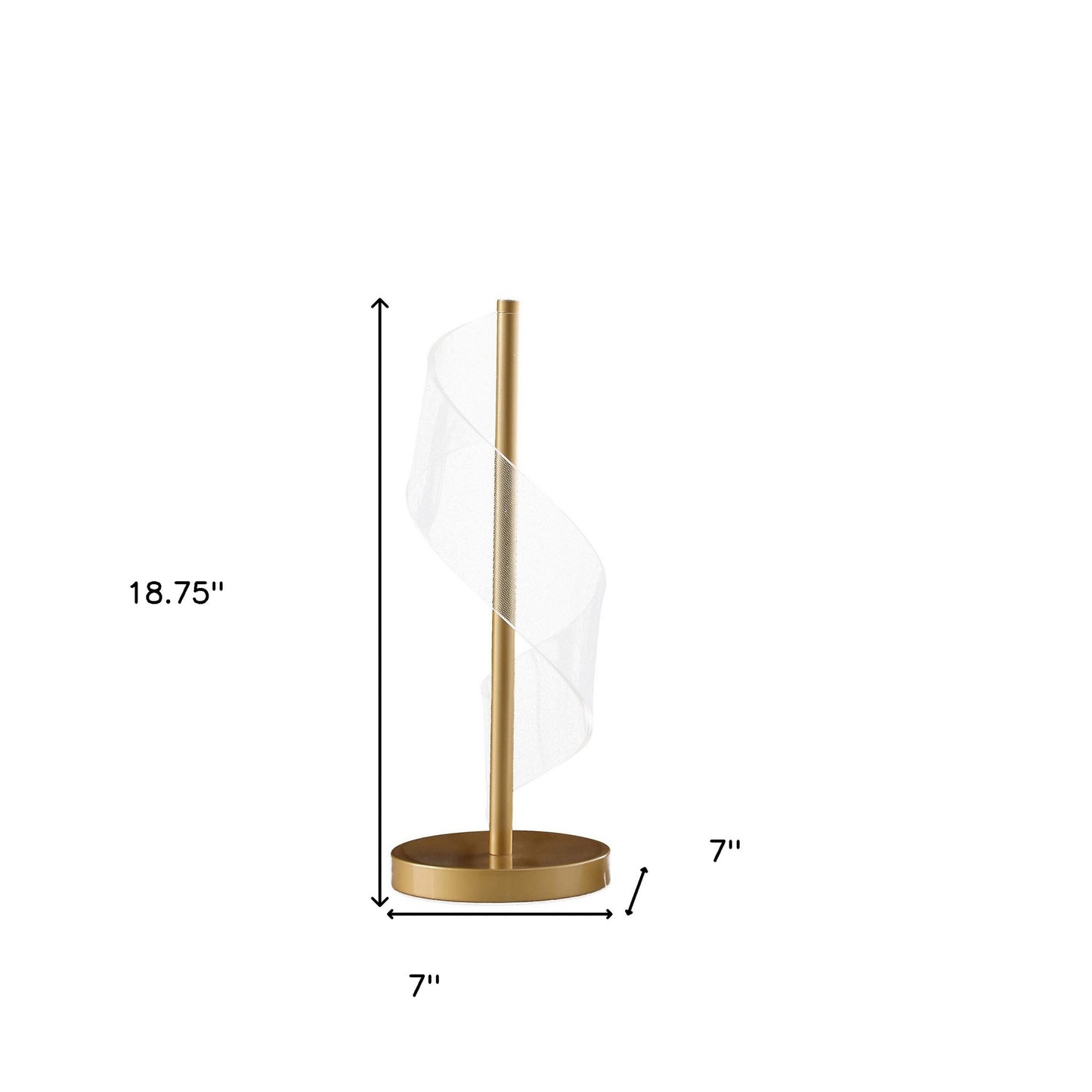 Gold Modern Swirl & Acrylic Table Lamp
