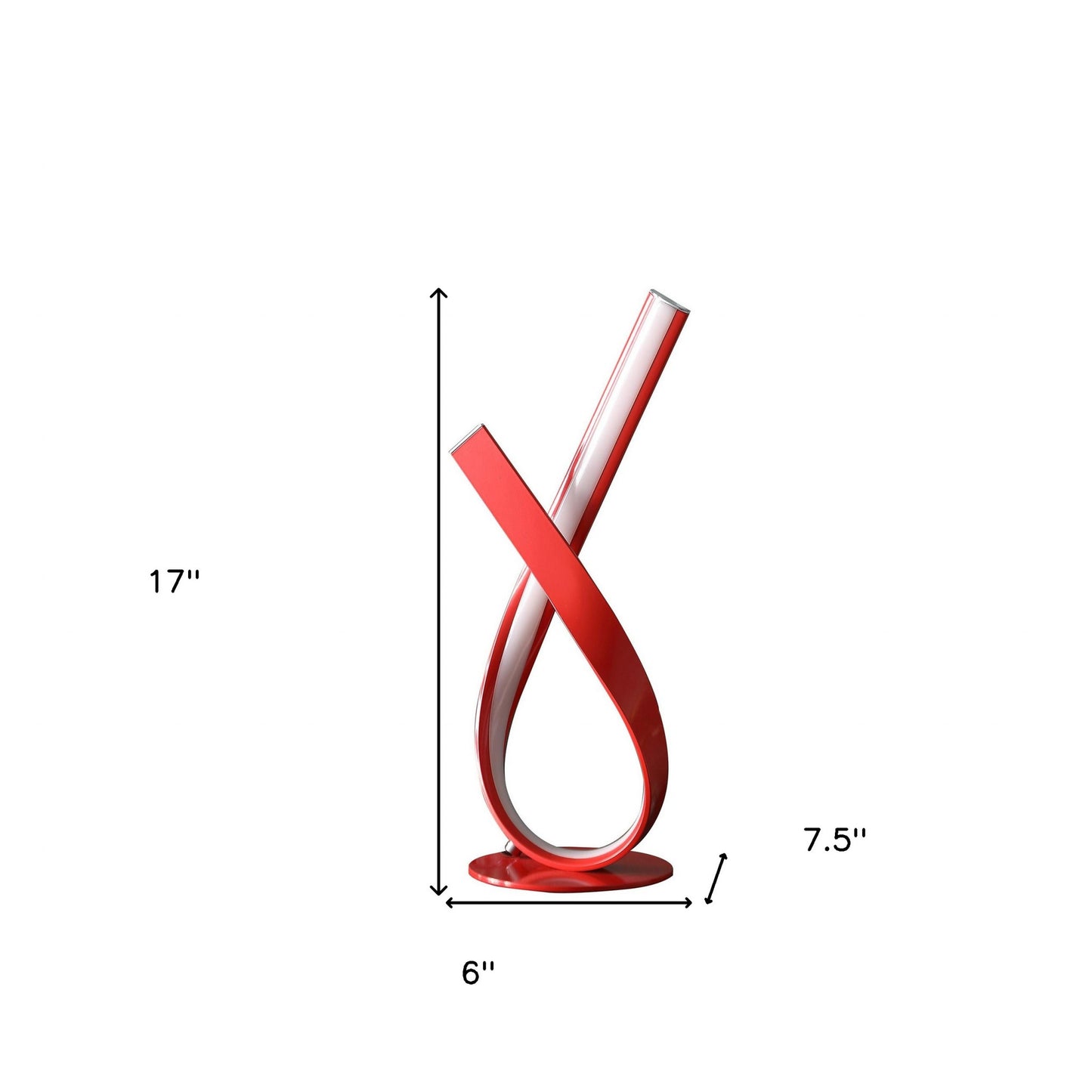 Red Modern Abstract Ribbons Table Lamp