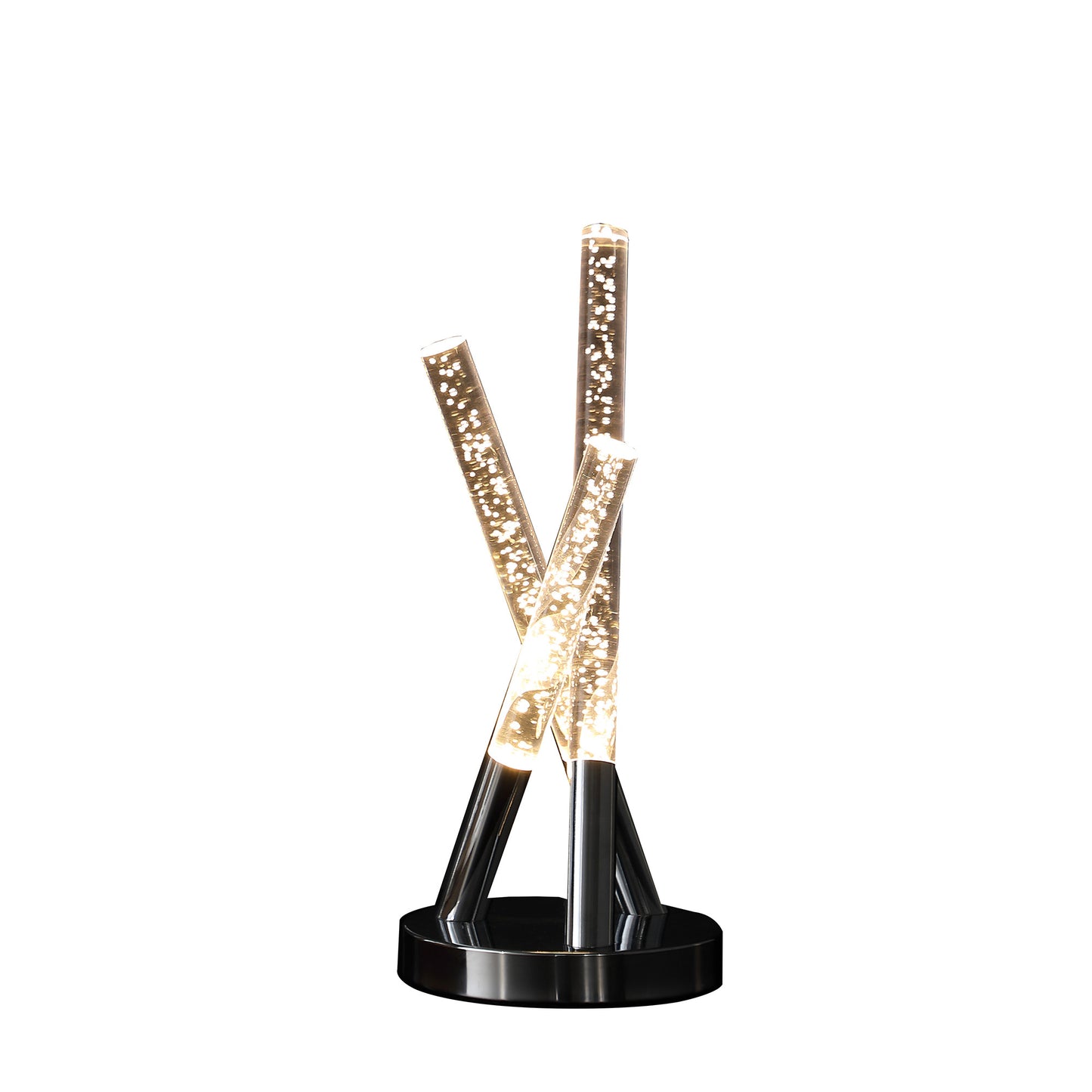 Silver Acrylic & Three Rod Abstract Table Lamp
