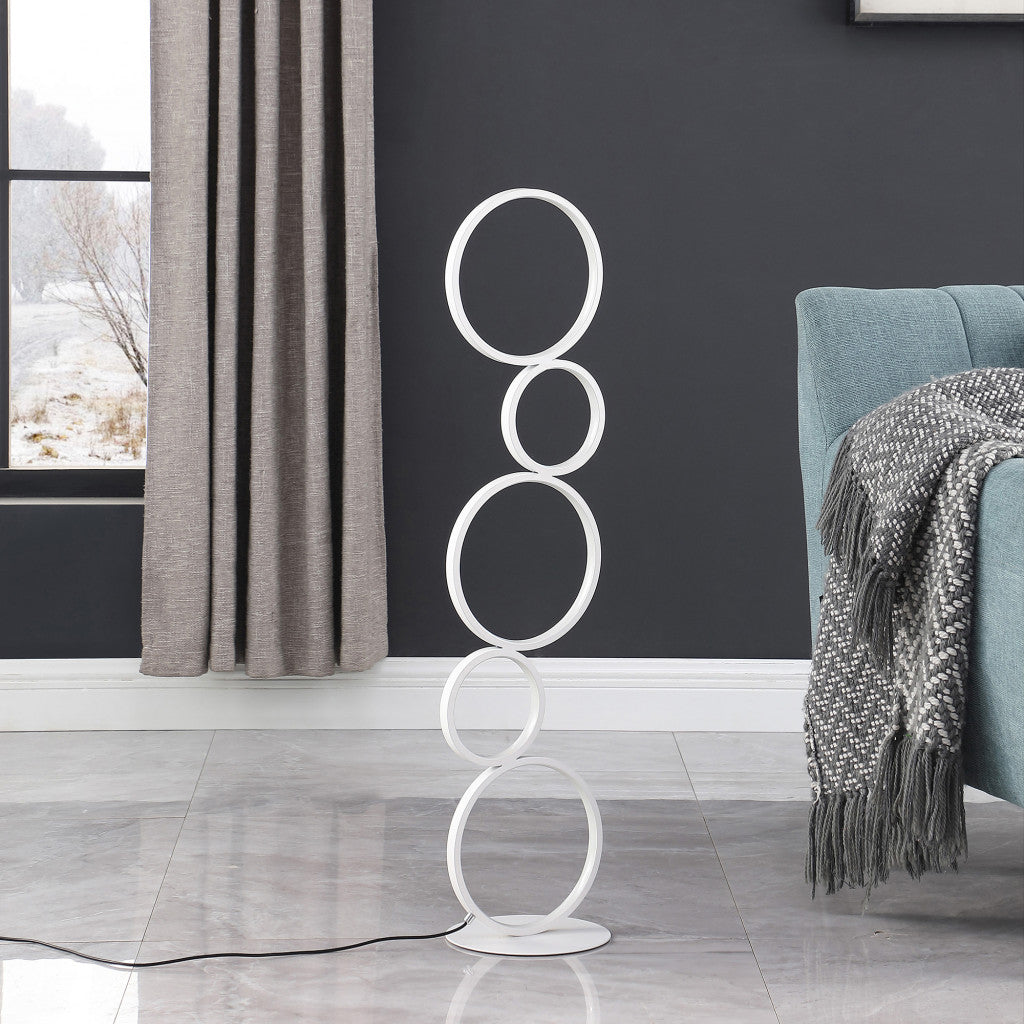 White Five Circle Geometric Sculpture Table Lamp