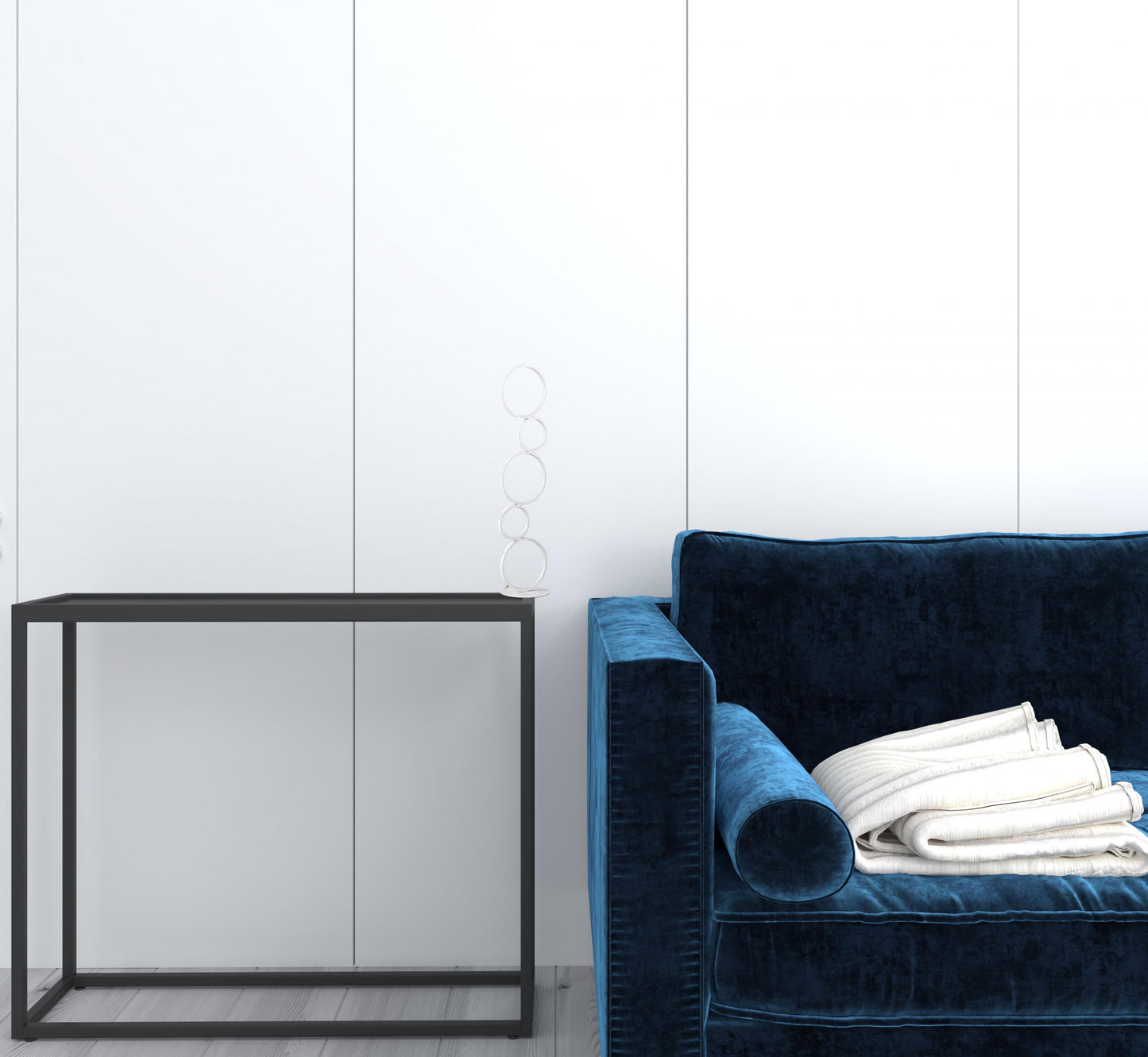 White Five Circle Geometric Sculpture Table Lamp
