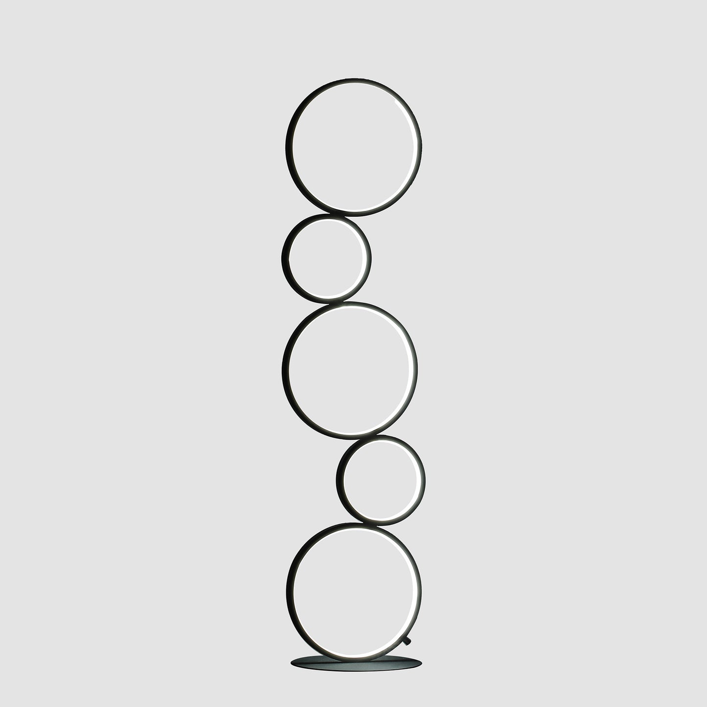 Black Five Circle Geometric Sculpture Table Lamp