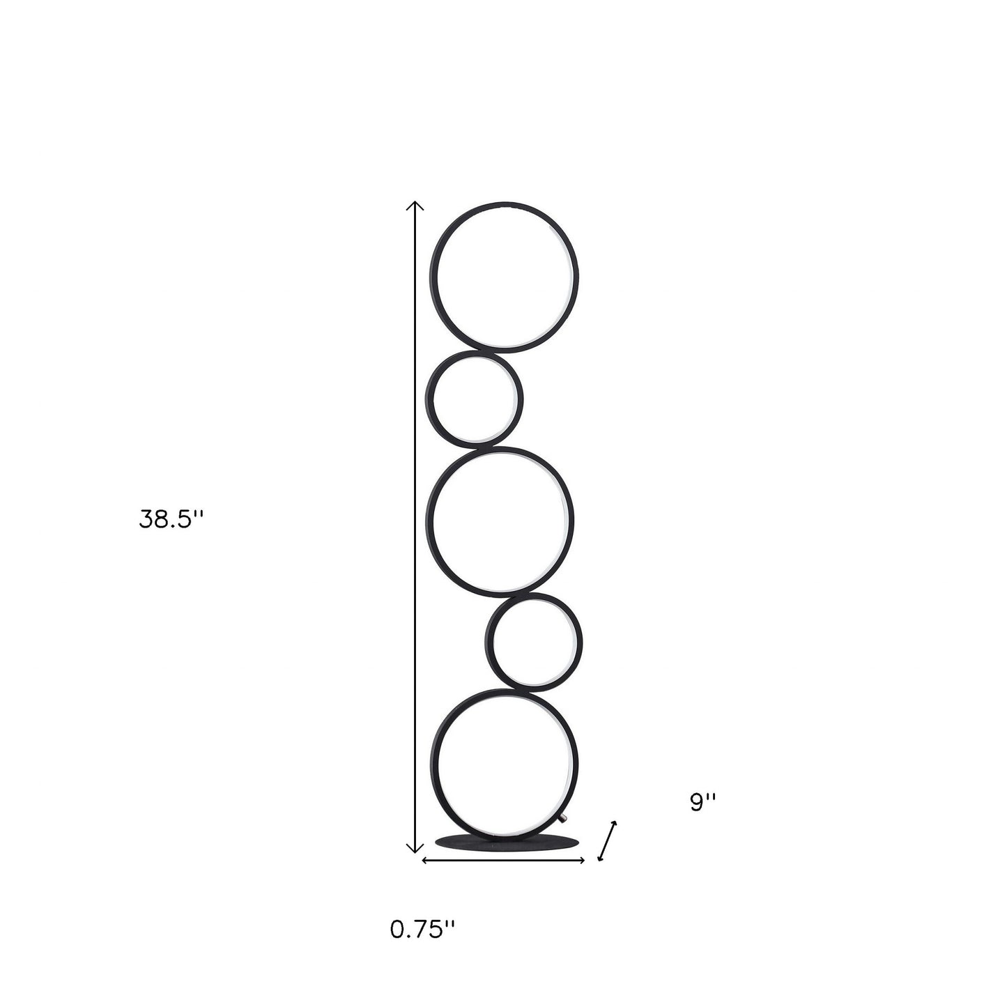 Black Five Circle Geometric Sculpture Table Lamp