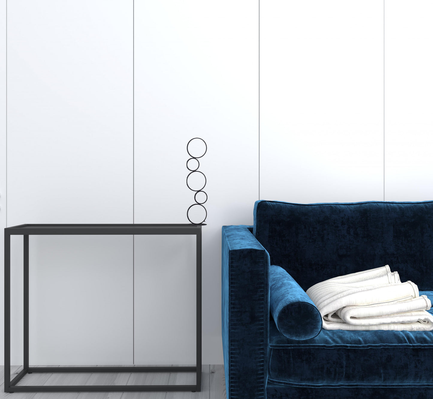 Black Five Circle Geometric Sculpture Table Lamp