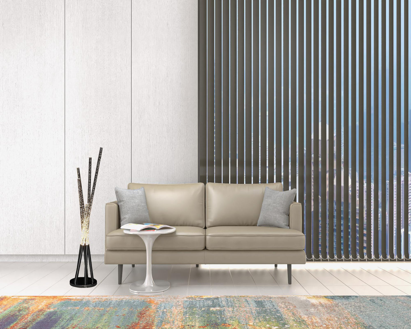 Chrome 5-Light Tubular Contemporary Floor Lamp