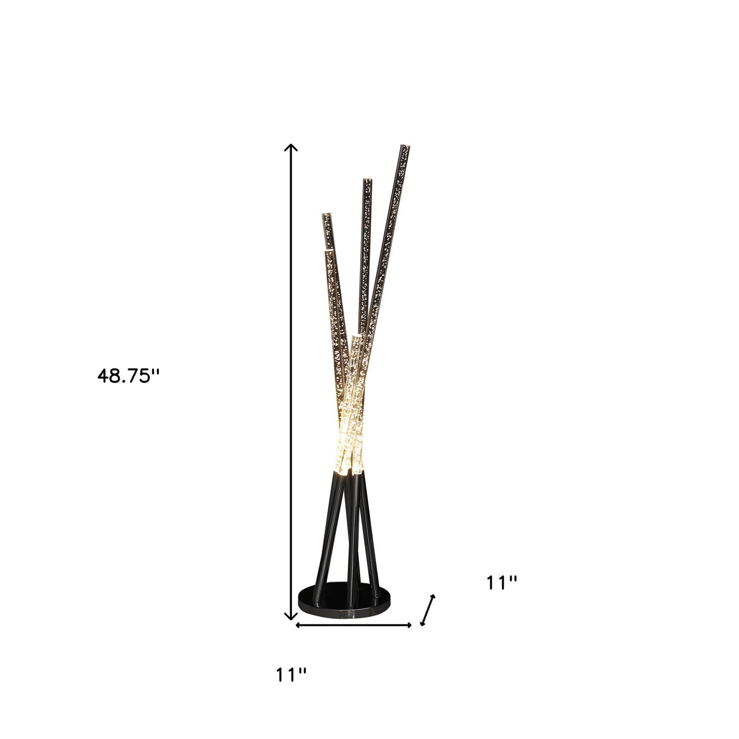 Chrome 5-Light Tubular Contemporary Floor Lamp