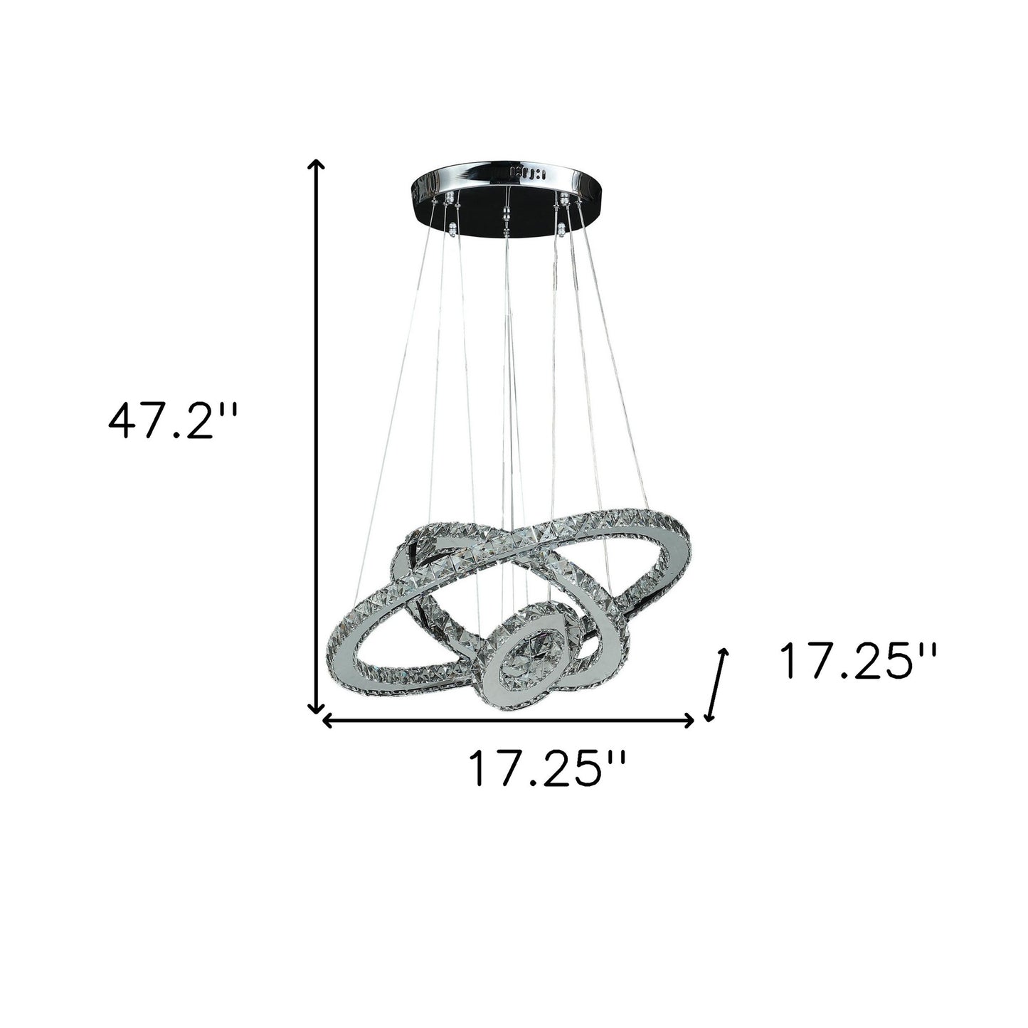 Silver & Crystals Dimmable Chandelier
